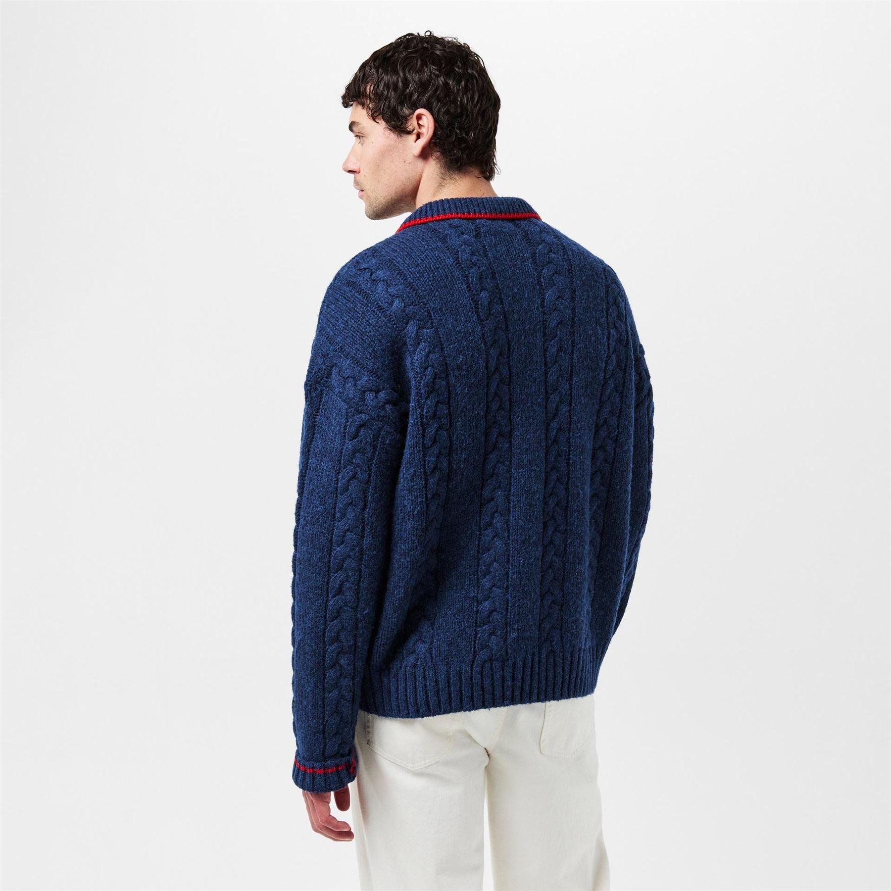 Polo Ralph Lauren Embroidered Lettering Collared Long Sleeve Sweater