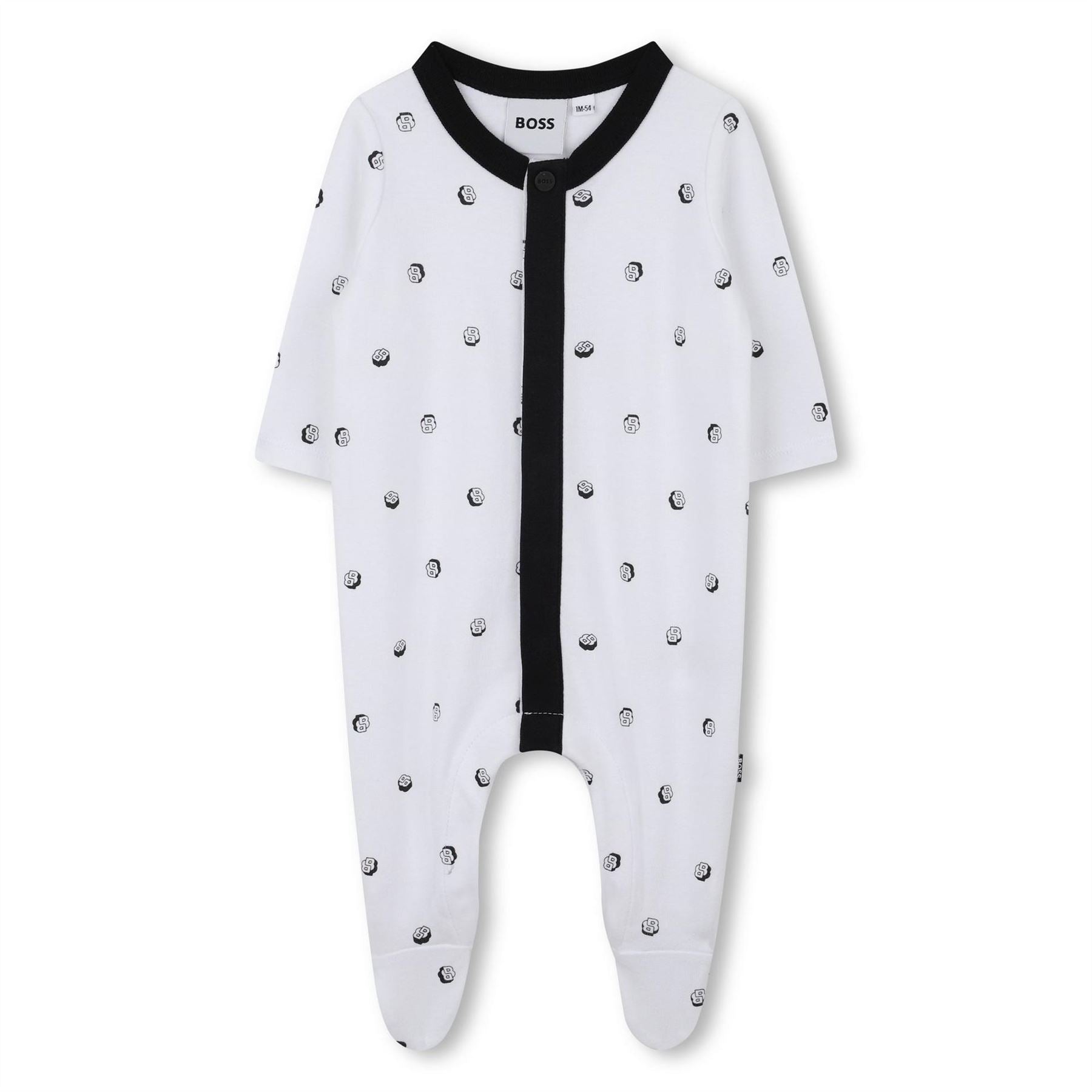 Boss Baby Crew Neck Long Sleeve All Over Logo Jumpsuit