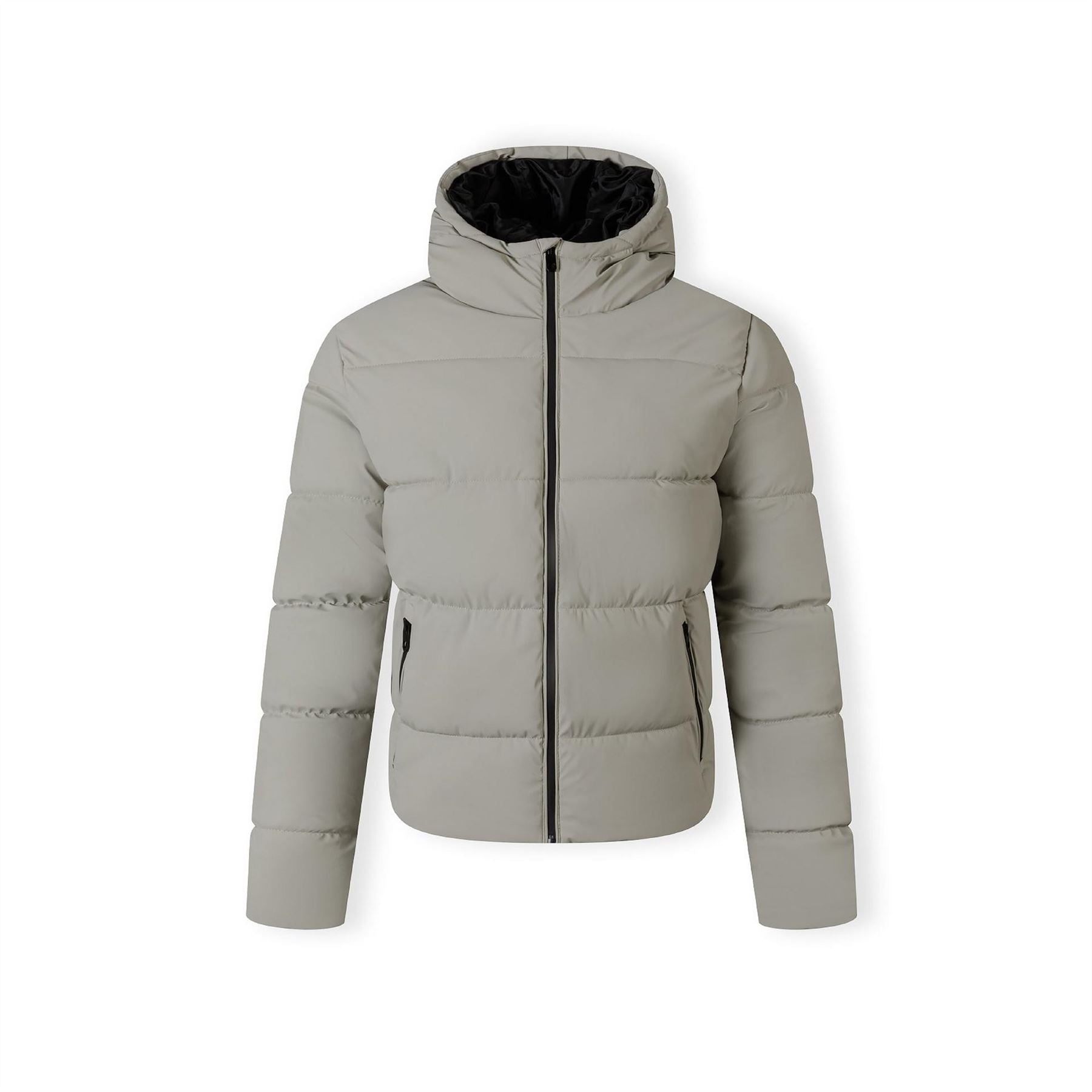 Minoti Pu Jacket With Hood And Zip Pockets Grey