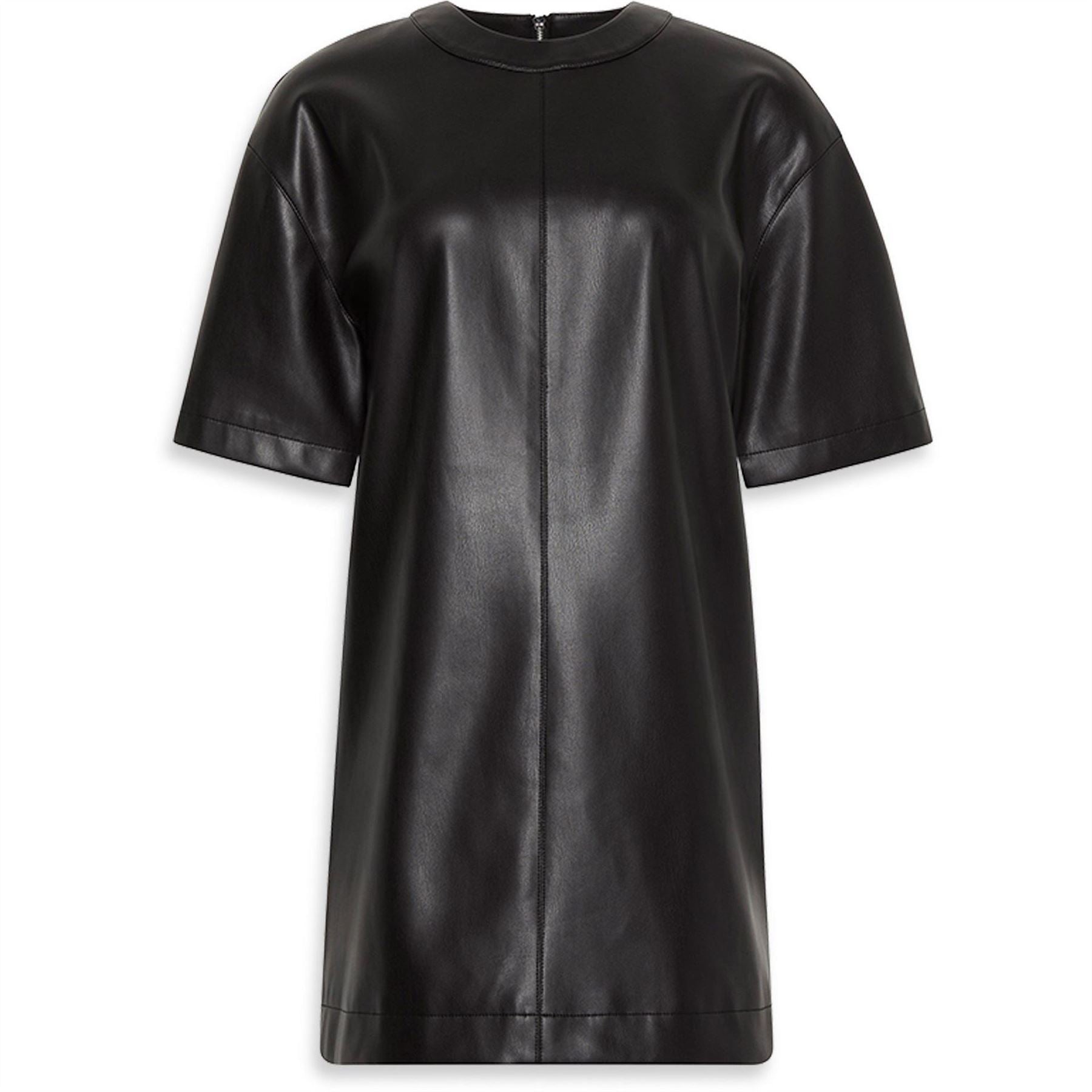 Calvin Klein Jeans Leather Crew Neck Short Sleeve Mini Dress