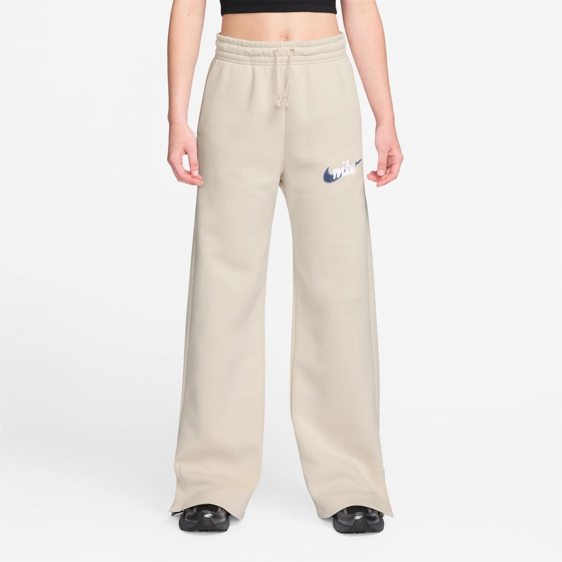 Nike Chenille Solid Patterned Wide Leg Sweatpants