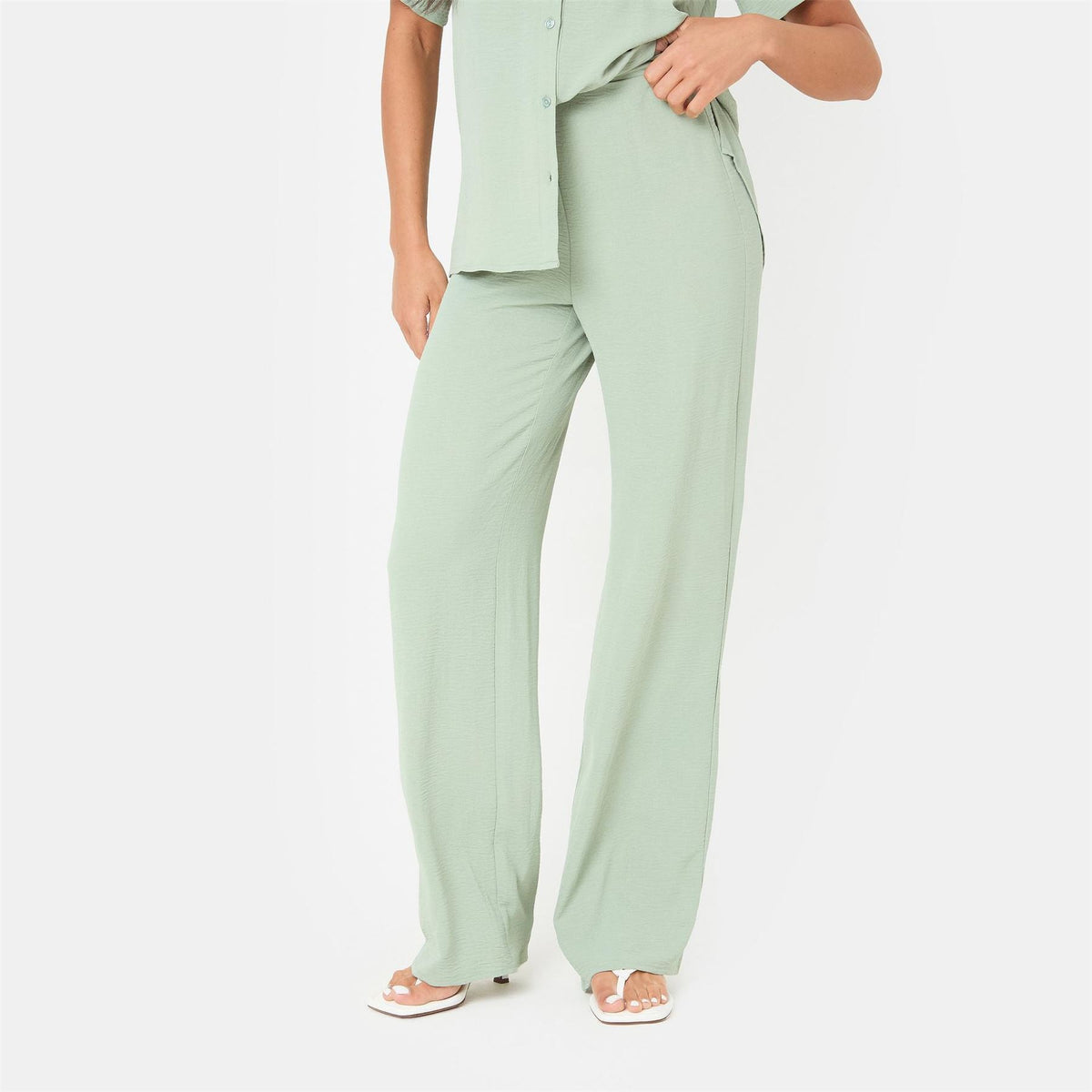 I Saw It First Crepe Wide Leg Trousers