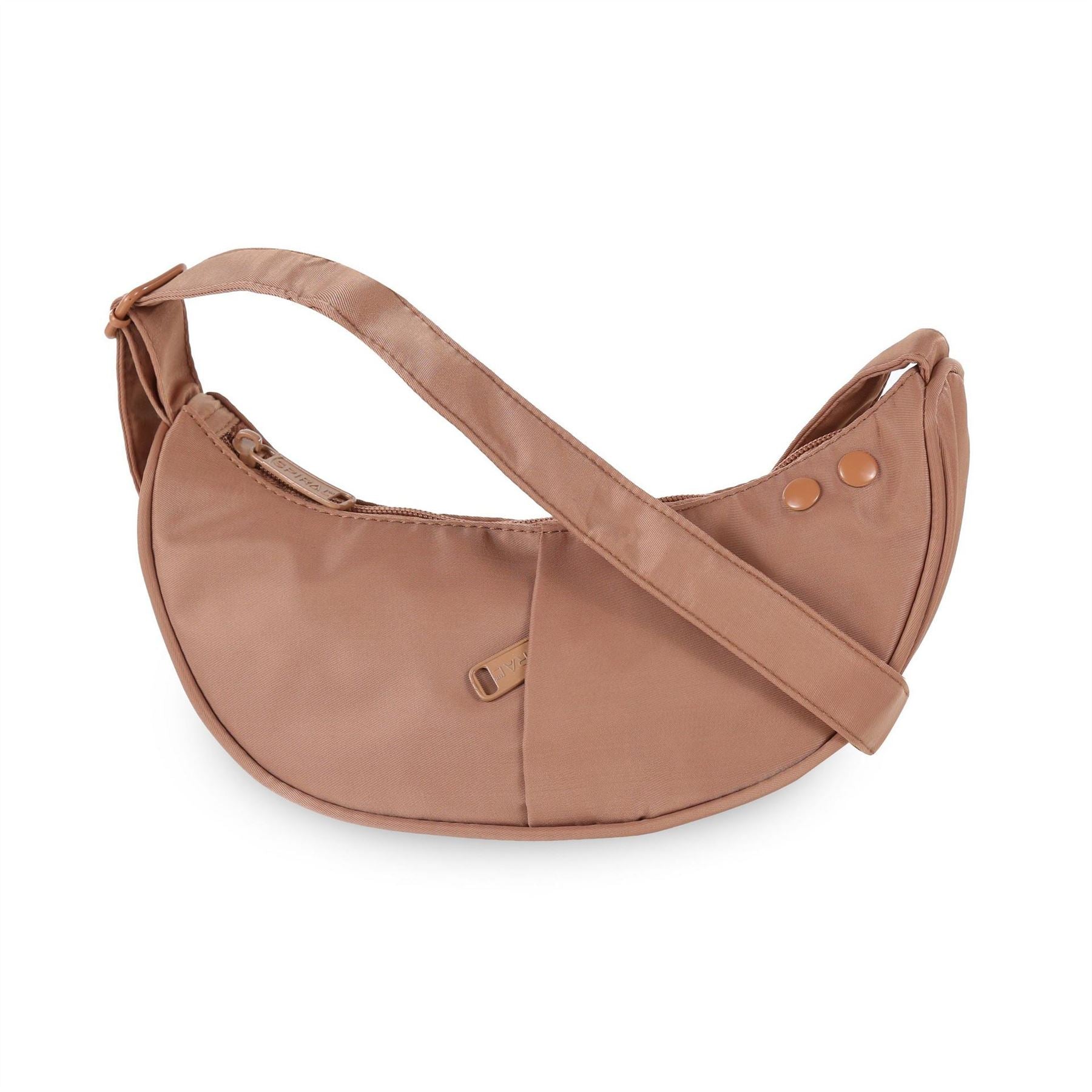 Spiral Cali Crescent Shape Cross Body Bag with Logo Patch