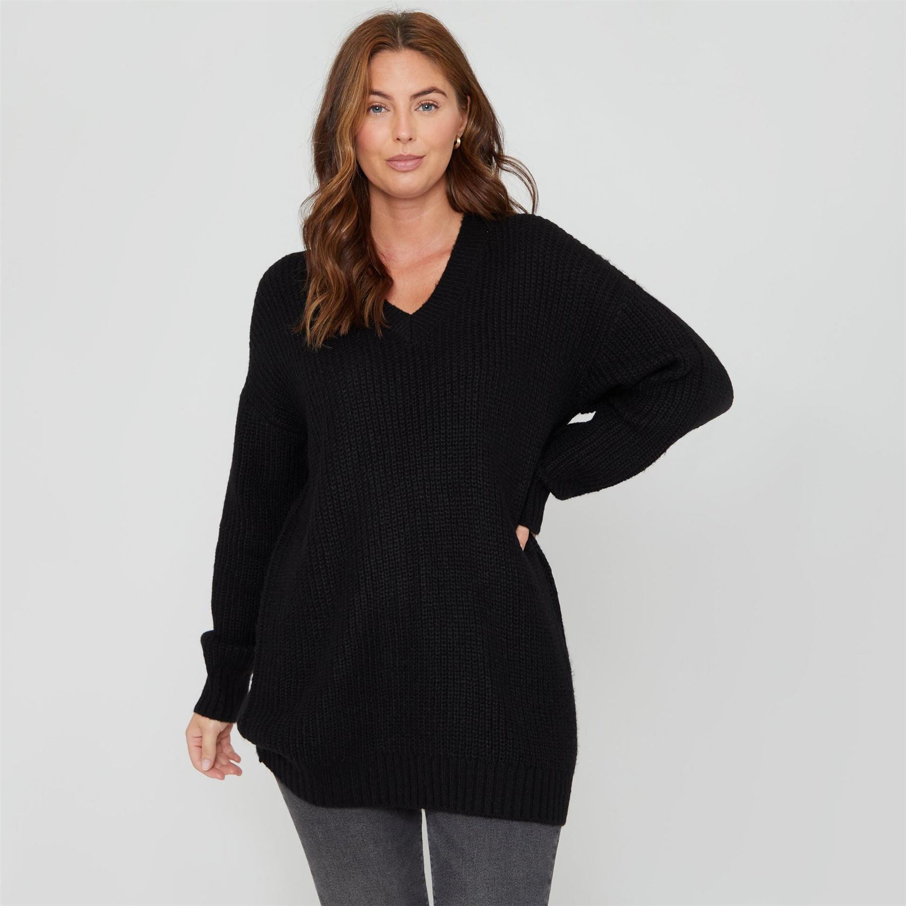 Be You V-Neck Relaxed Fit Long Sleeve Sweater
