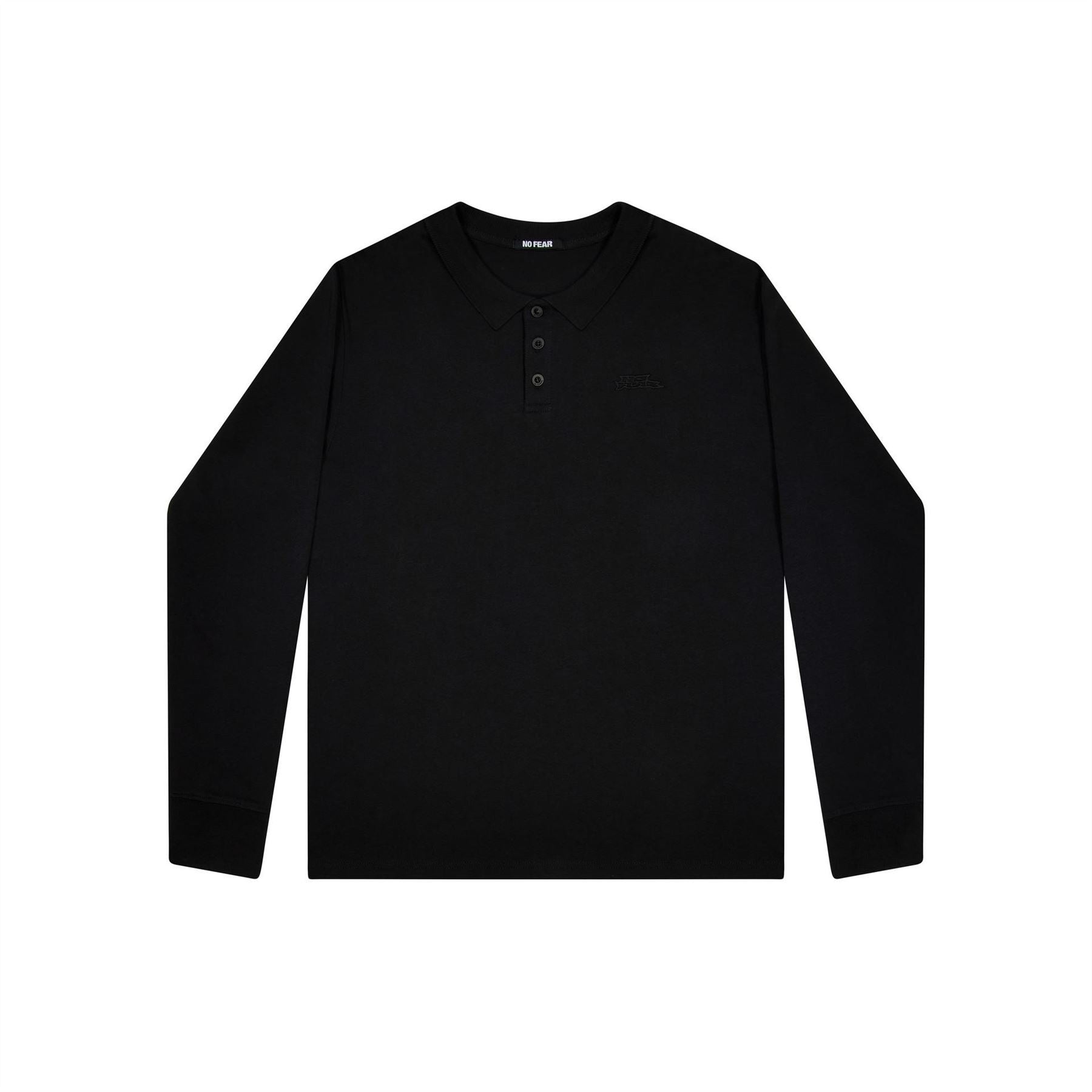 No Fear Long Sleeve Collared Polo Shirt