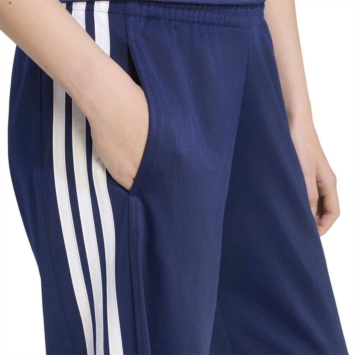 adidas Three Stripes Wide Leg Mid Rise Athletic Pants