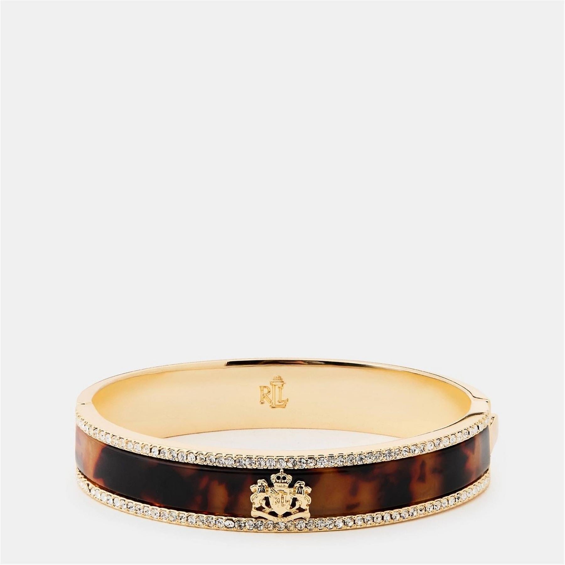 Lauren by Ralph Lauren Ralph Lauren Tortoise  And  Gold Crest Logo Bangle