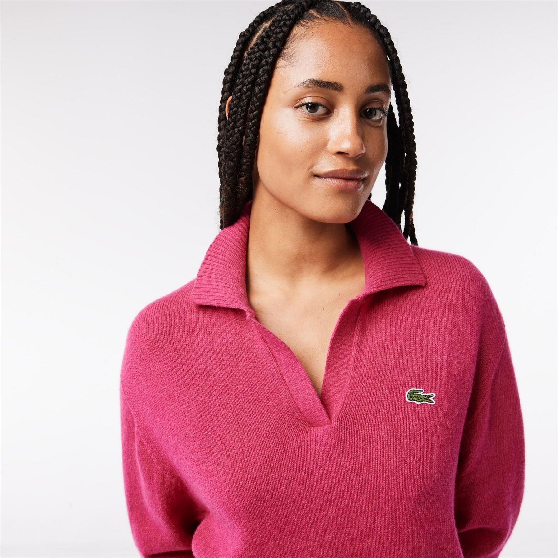 Lacoste Crocodile Logo Collared Neck Long Sleeve Sweater