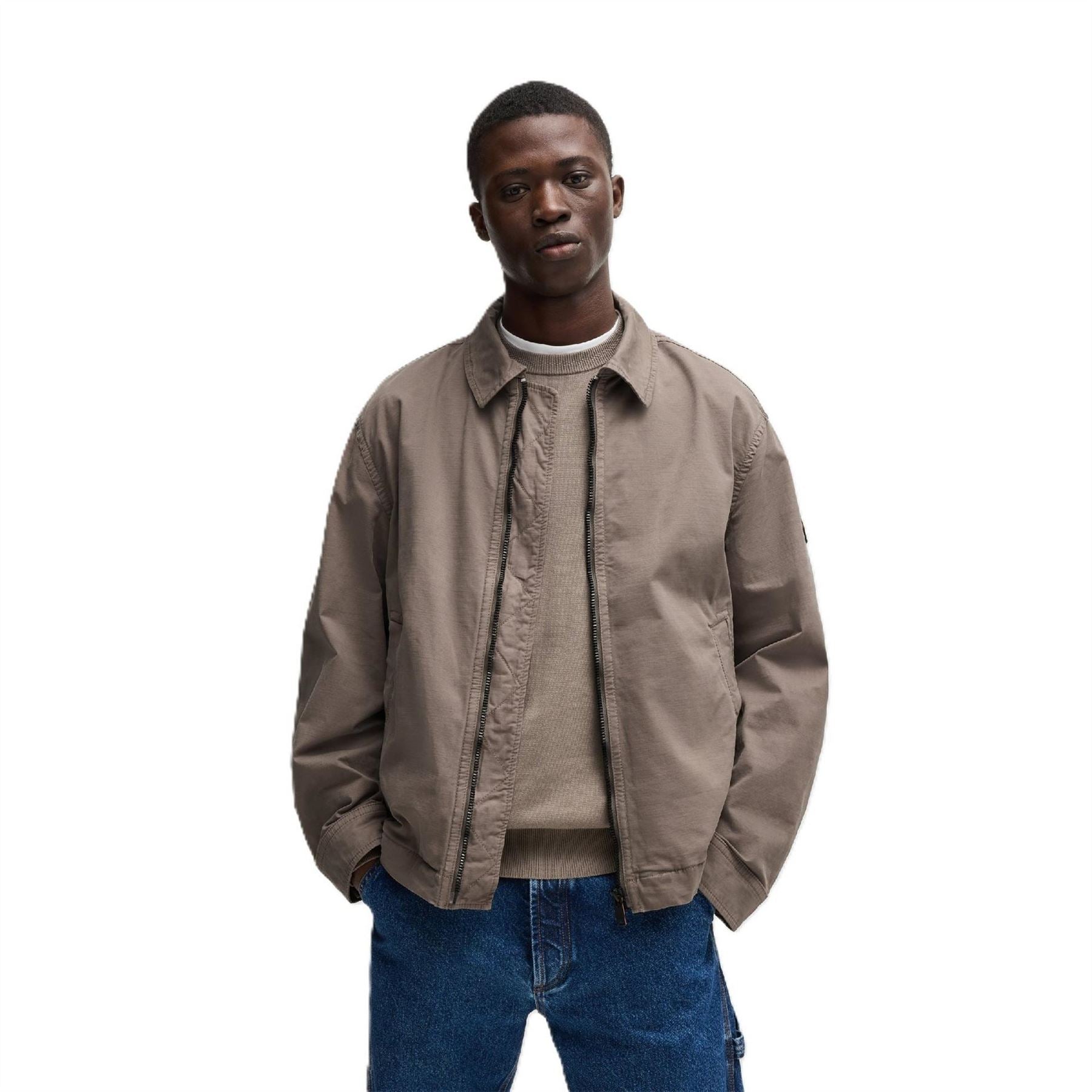 Boss Ocrush Solid Patterned Side Pocket Overshirt