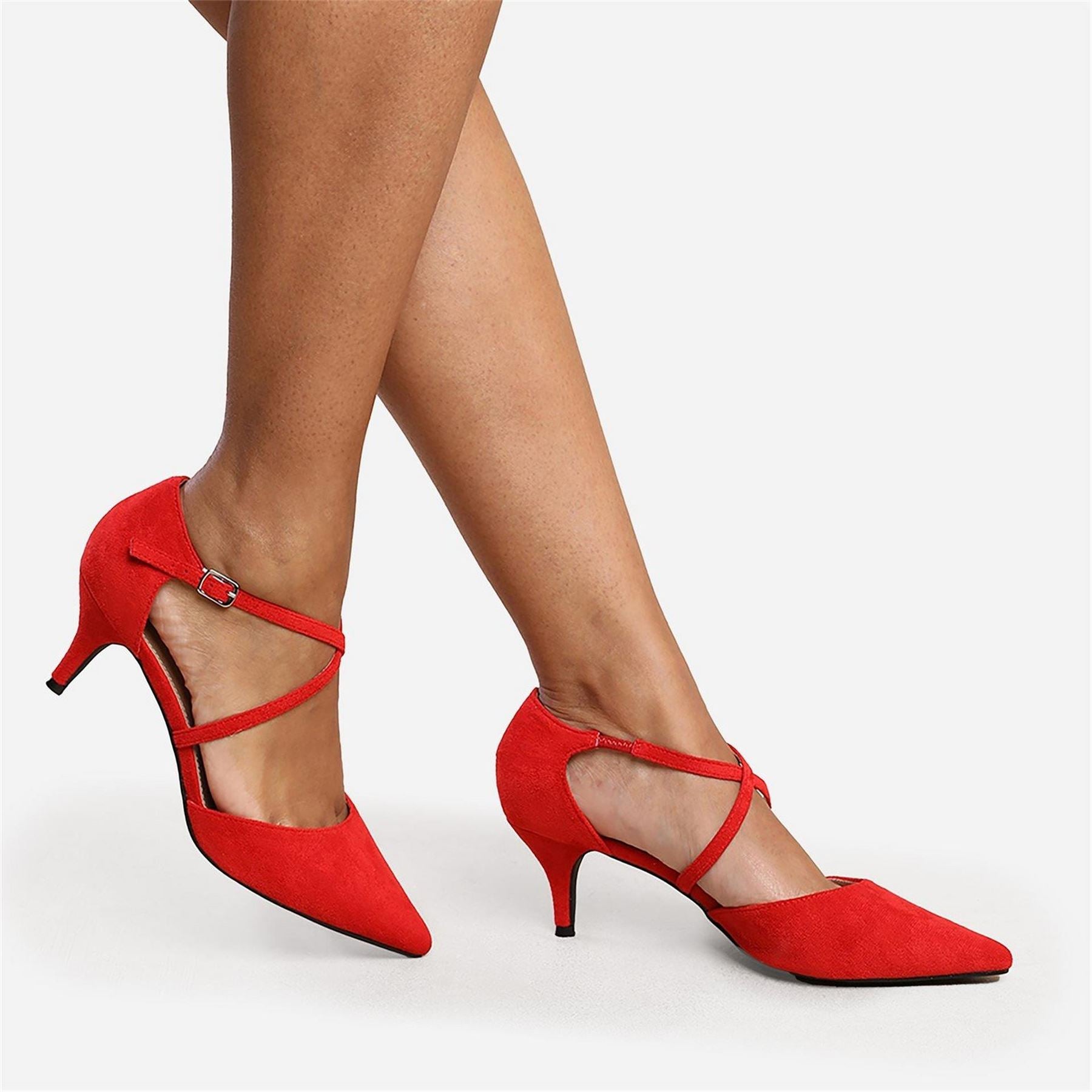 Wheres That From Faux Suede Kennedi Low Kitten Heels Ladies