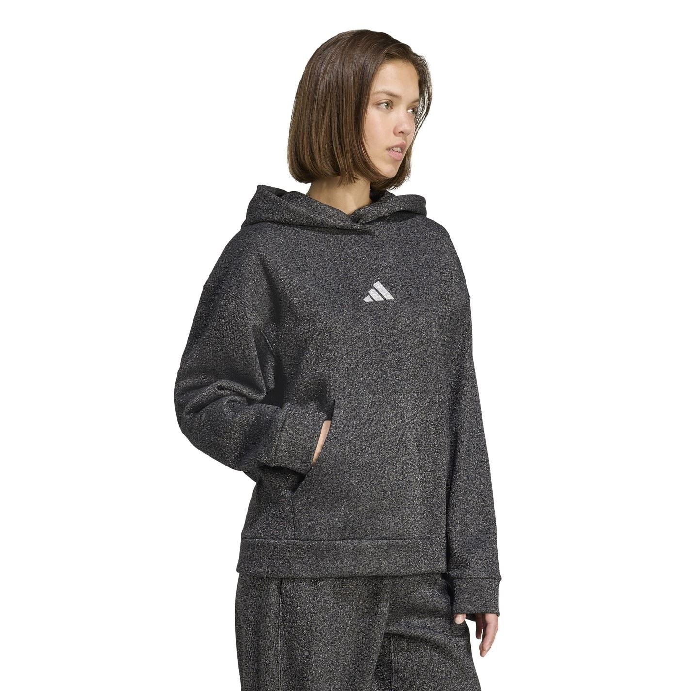 adidas Glitter Hooded Neck Long Sleeve Sweatshirt
