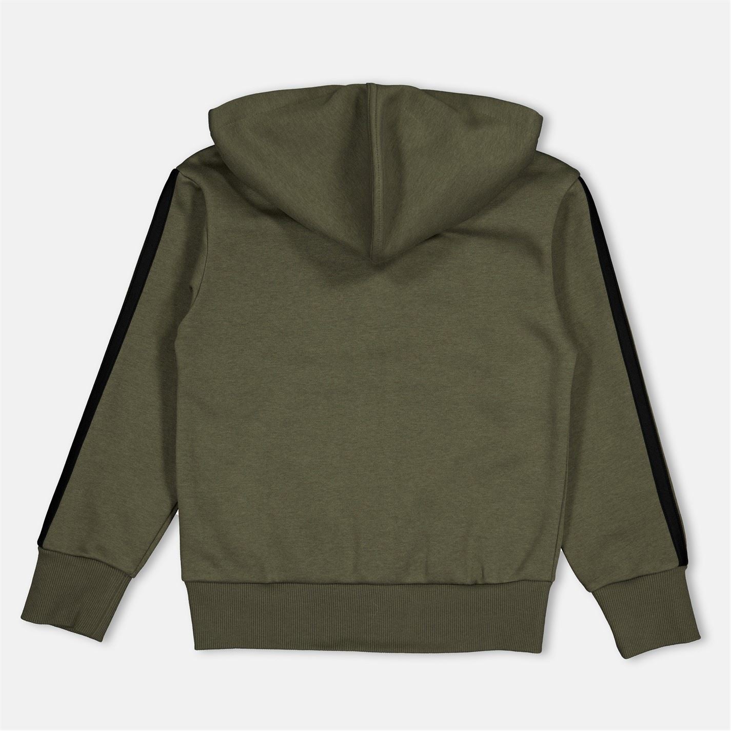 adidas 3 Stripe Essentials Full Zip Hoodie Juniors