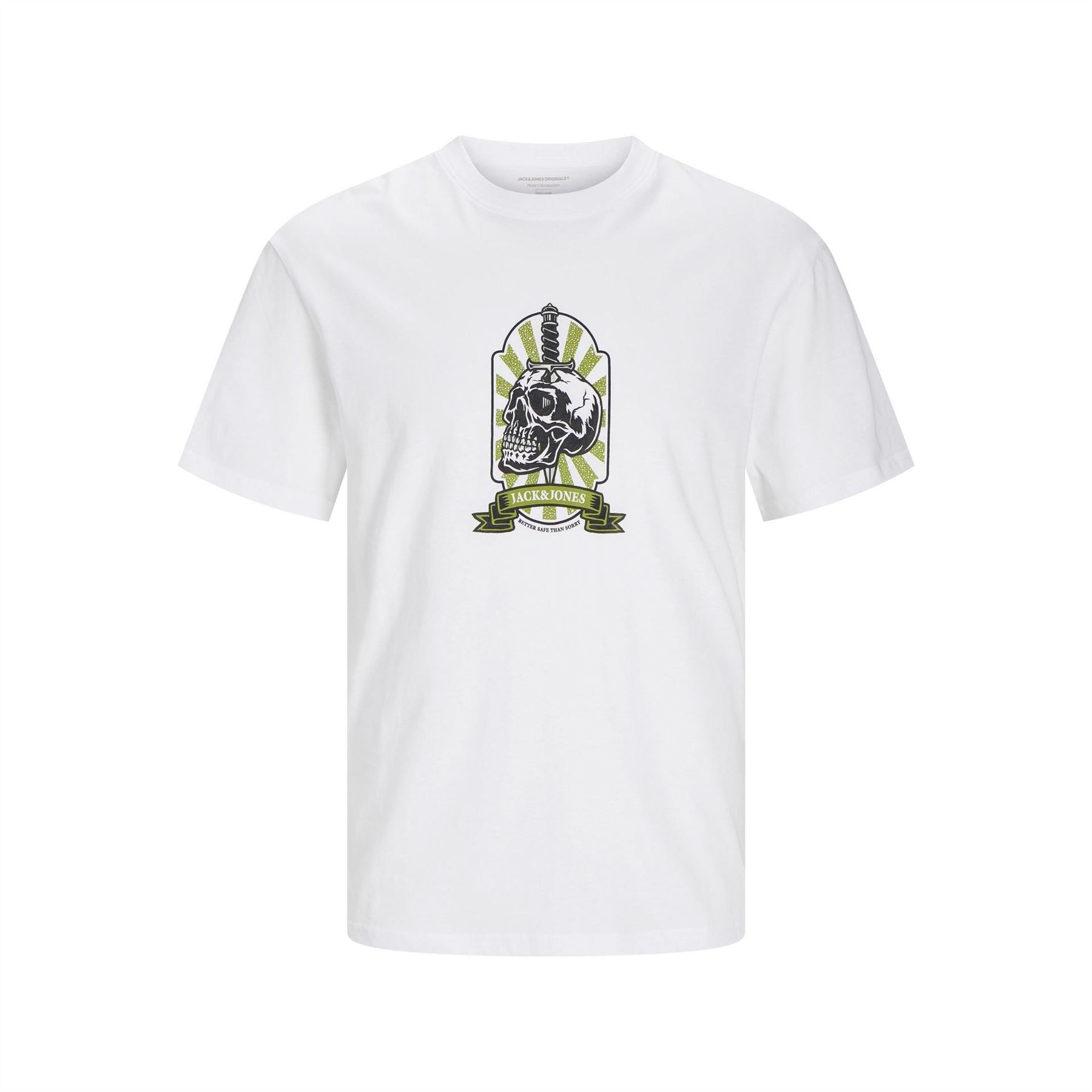 Jack and Jones Skull Regular Fit Crew Neck T-Shirt