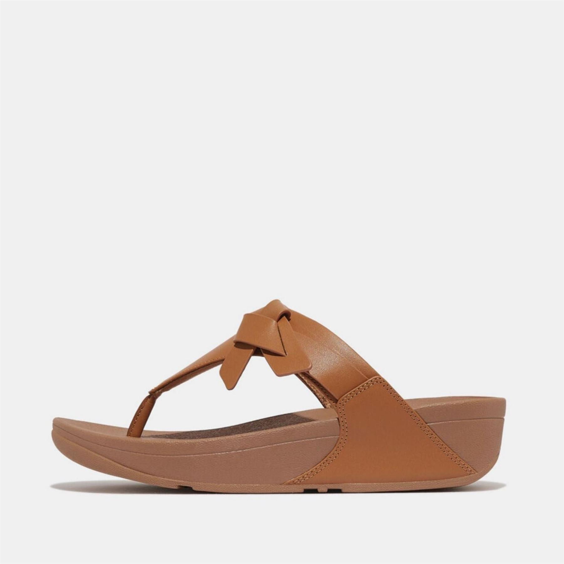 Fitflop Folded Knot Leather Toe Post Sandals