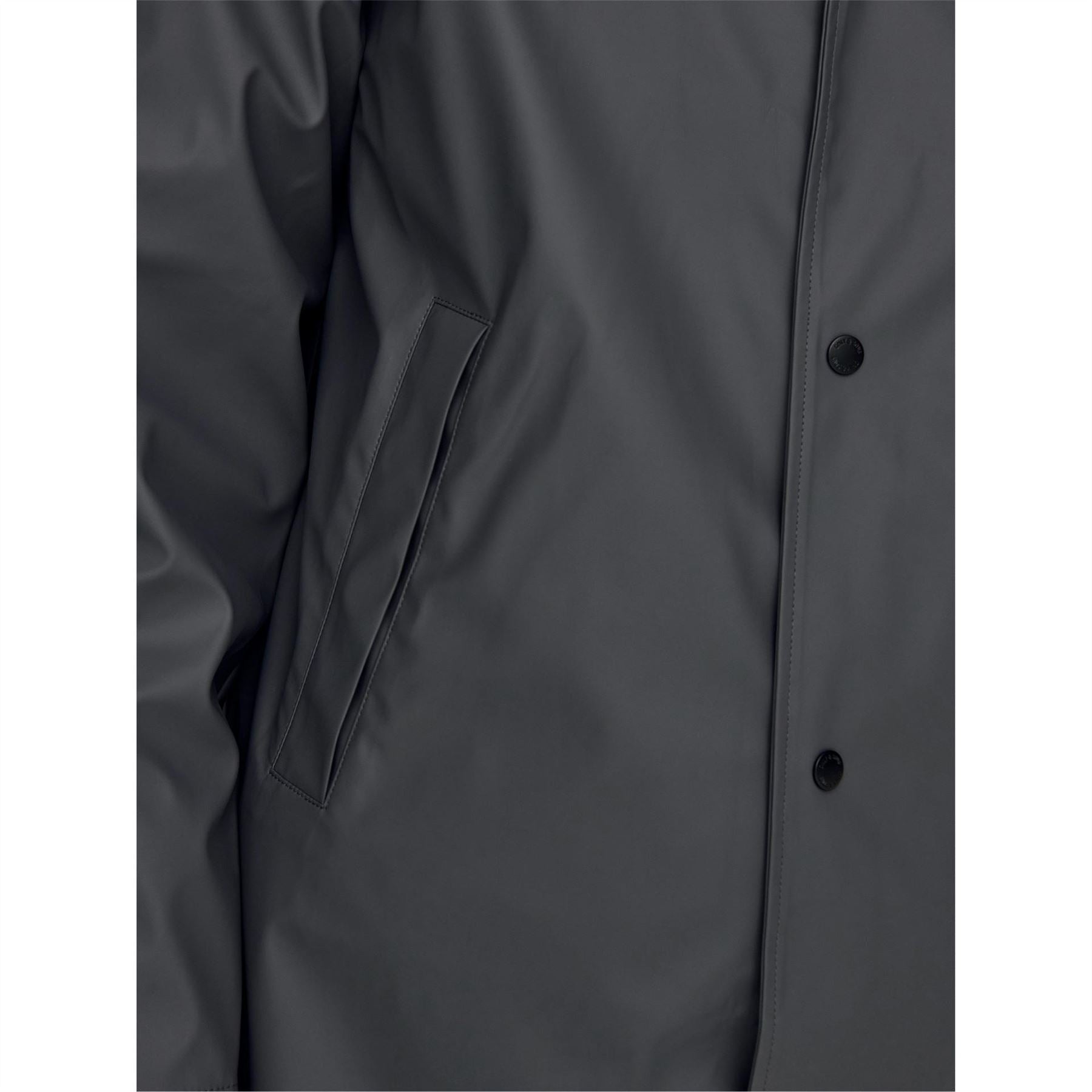 Only Solid Patterned Hooded Snap Button Rain Coat