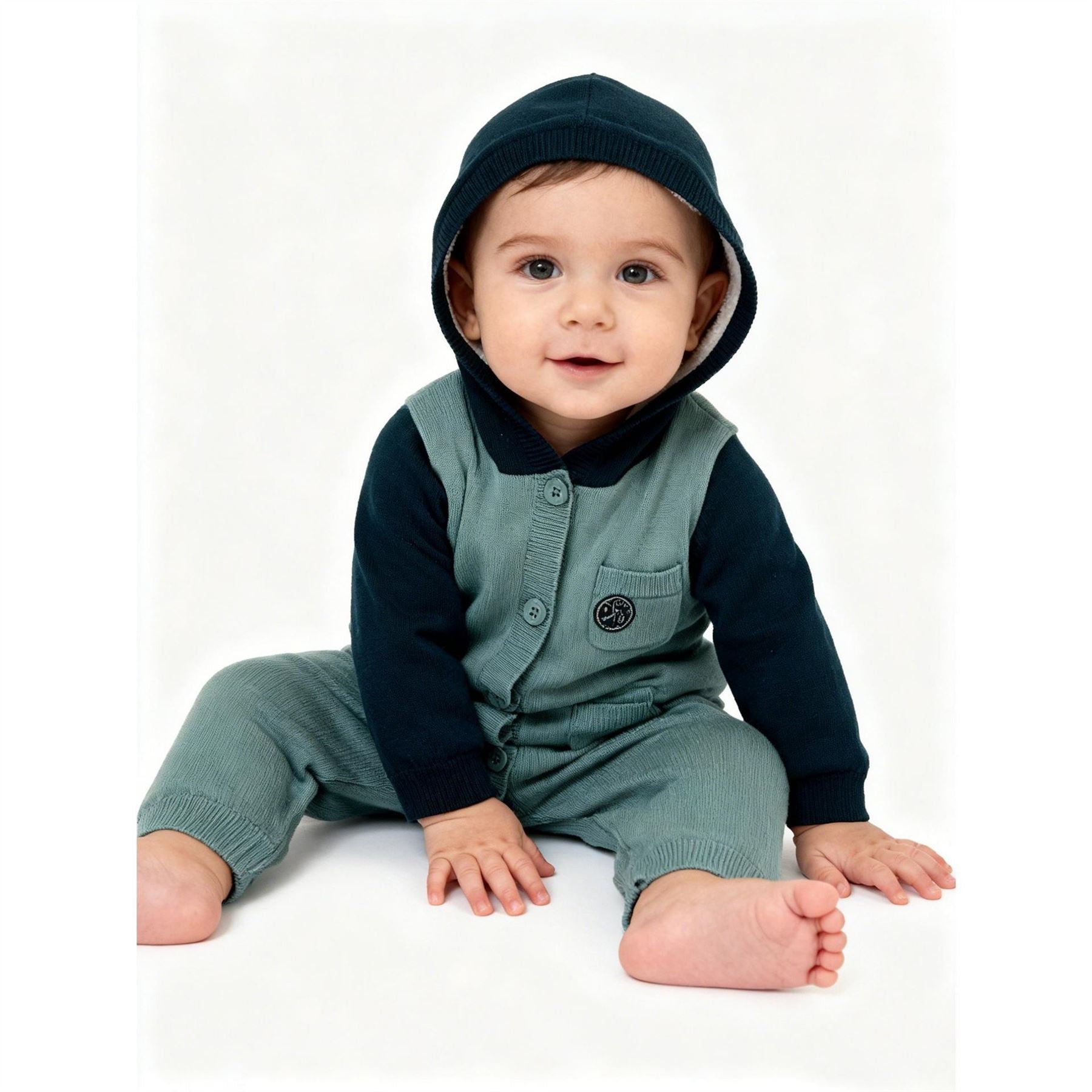 Pretty Green Cotton Long Sleeve Pram Suit