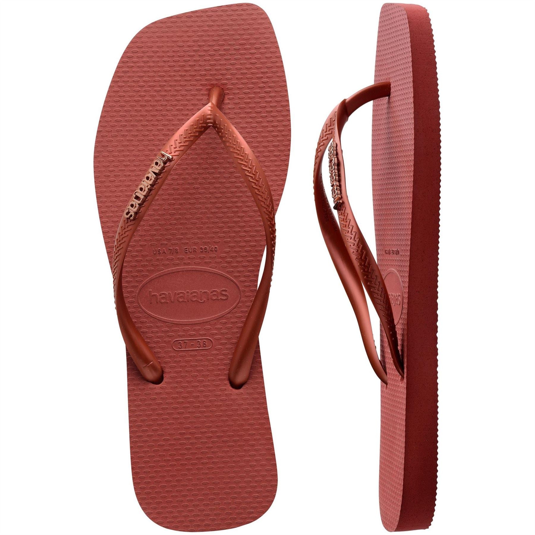 Havaianas Square Logo Metallic Black Flip Flops