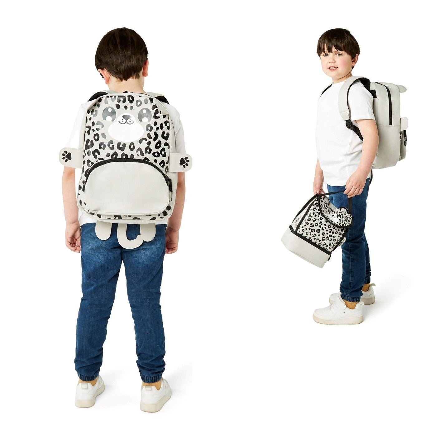 Zappi Co Animal Snow Leopard Backpack Set