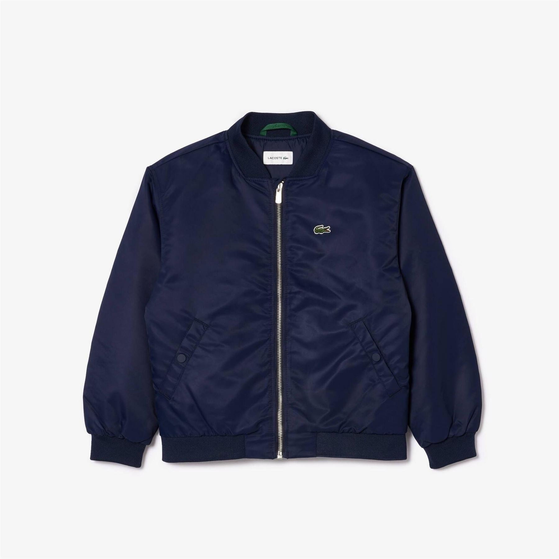 Lacoste Embroidered Bomber Jacket with Ribbed Cuff