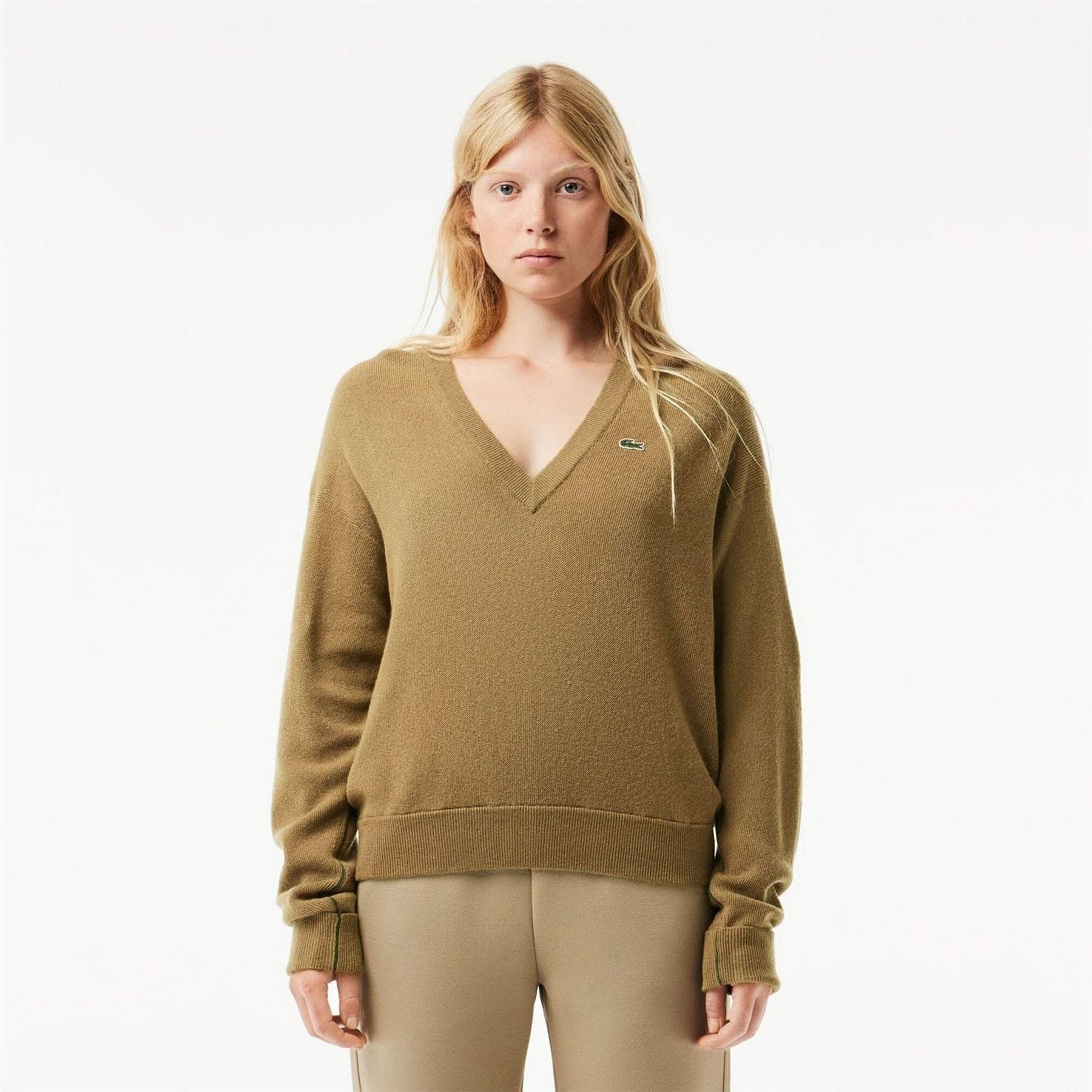 Lacoste Fit Carded Wool Moss Stitch Sweater