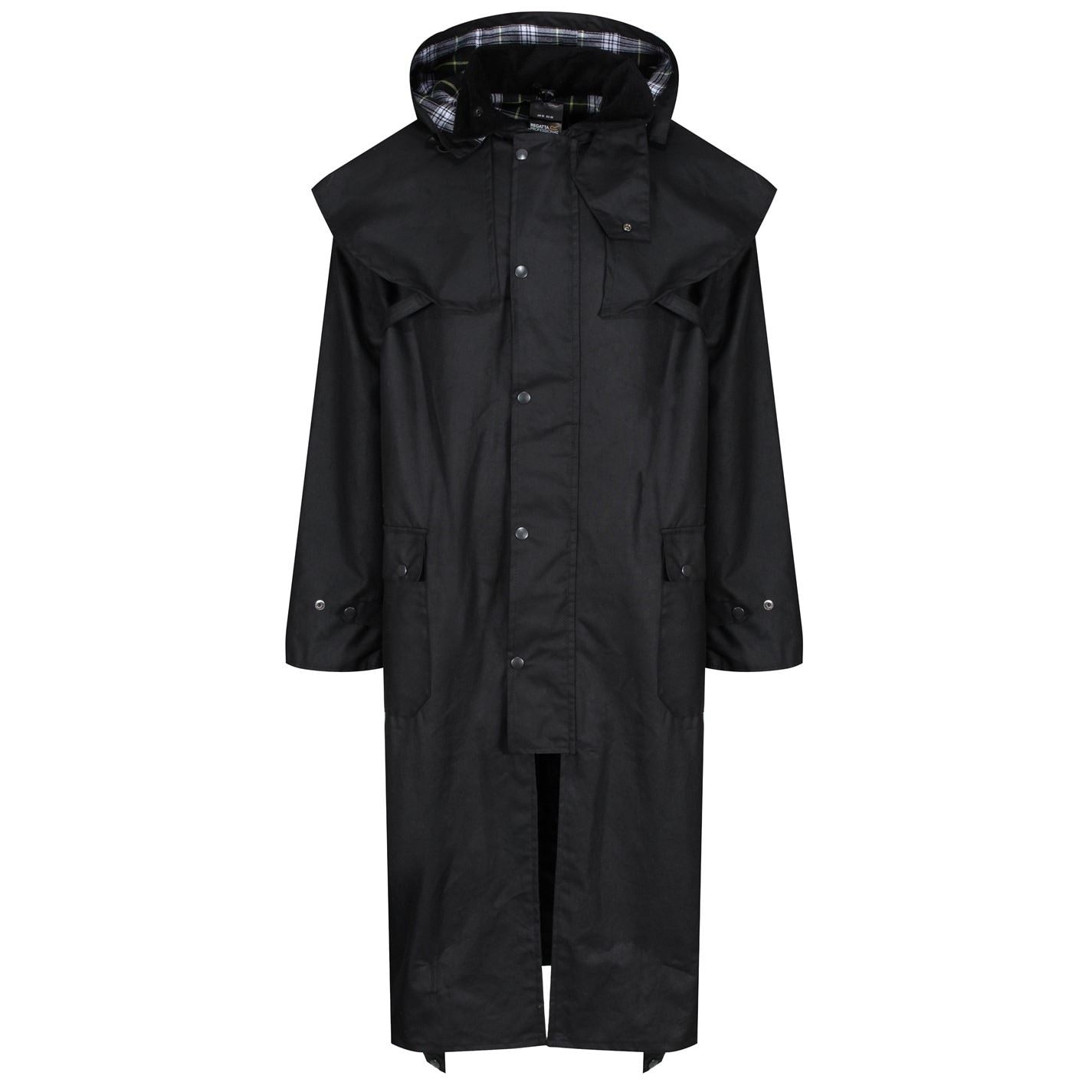Regatta Solid Patterned Snap Button Hooded Waxed Jacket