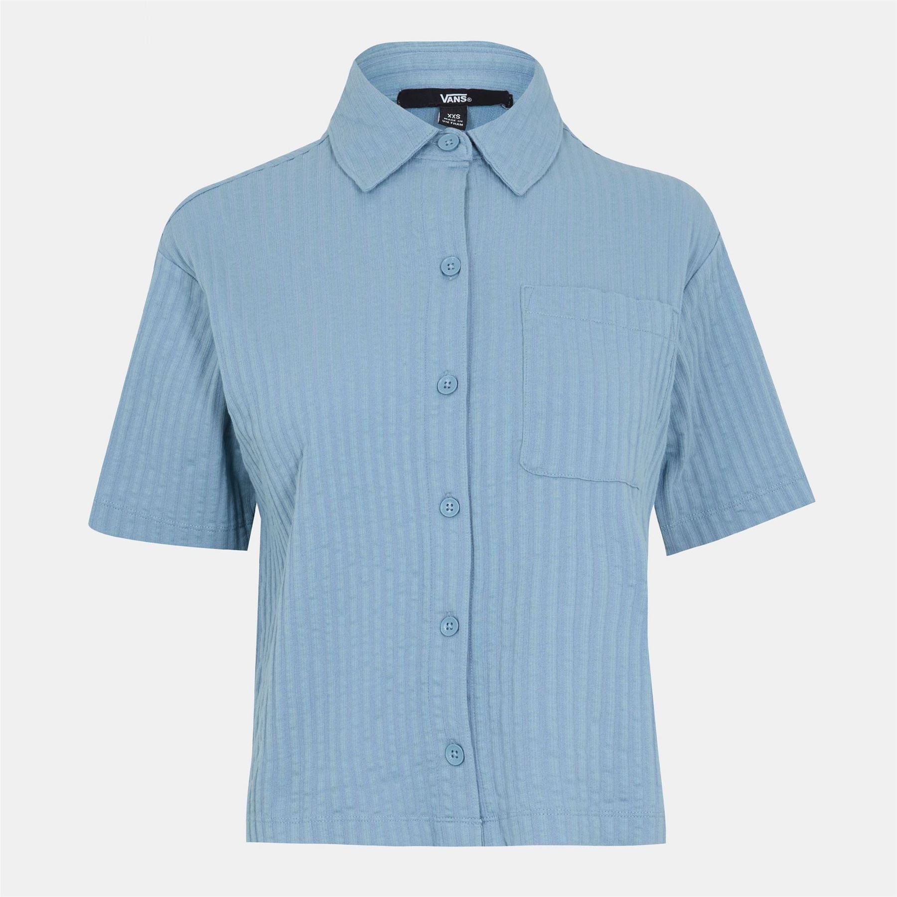 Vans Bedford Knitted Button Up Short Sleeve Plain Shirt
