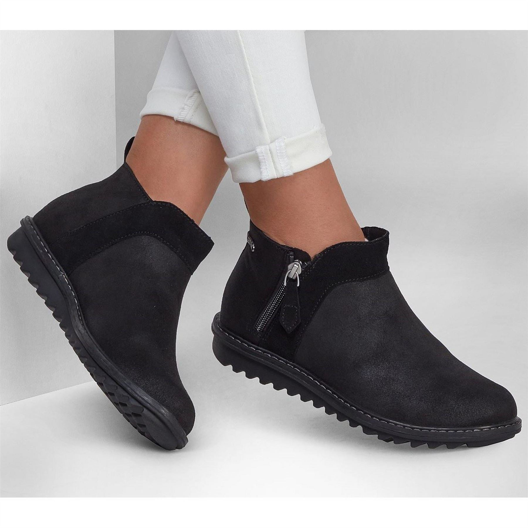 Skechers Arch Fit Ankle Boots with Side Zipper