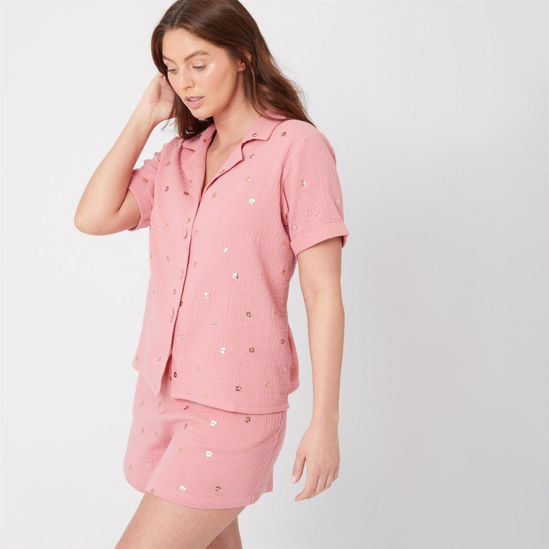 Be You Foil Flower Short Sleeve Pyjama Sets