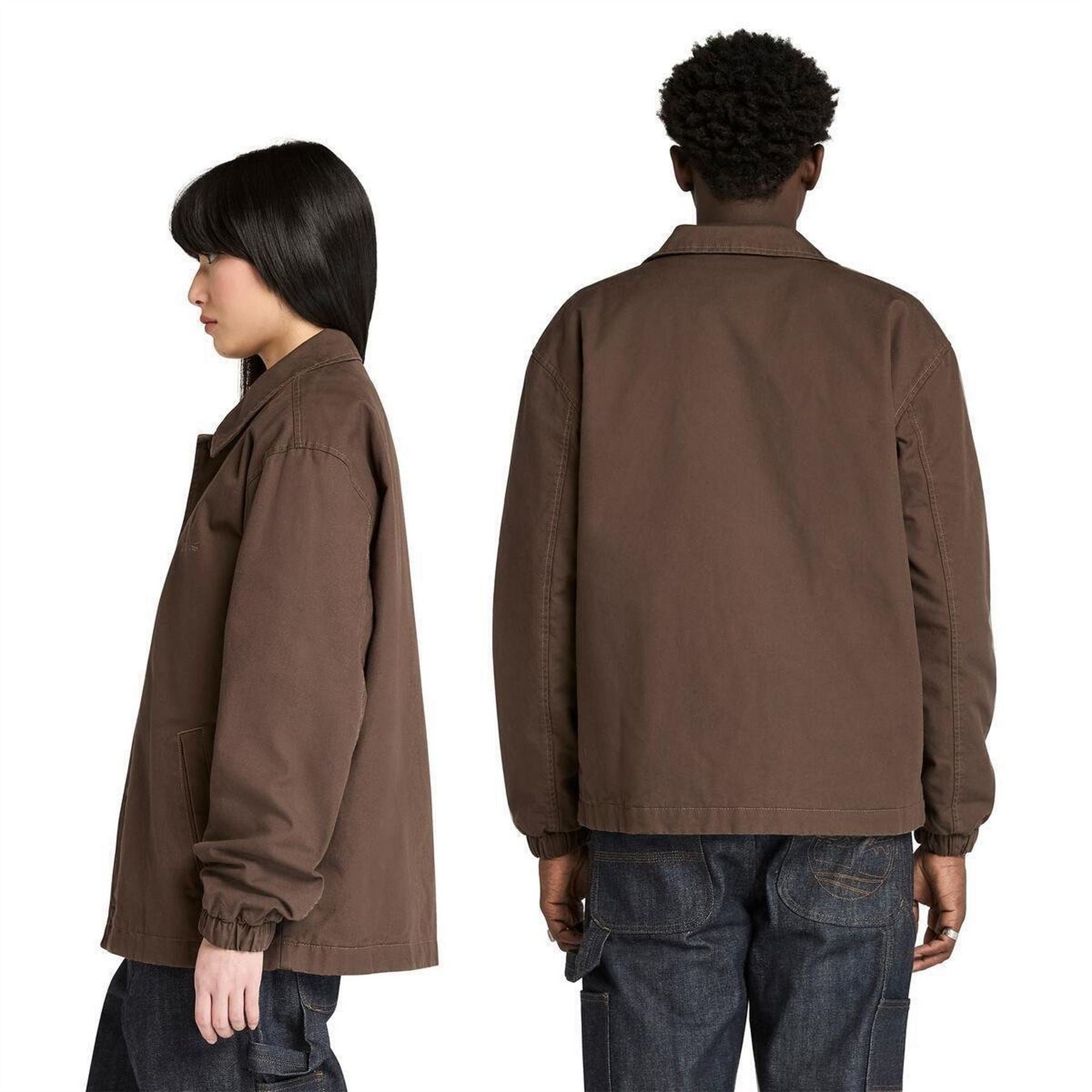 Timberland Coach Solid Patterned Snap Button Slant Pocket Overshirt