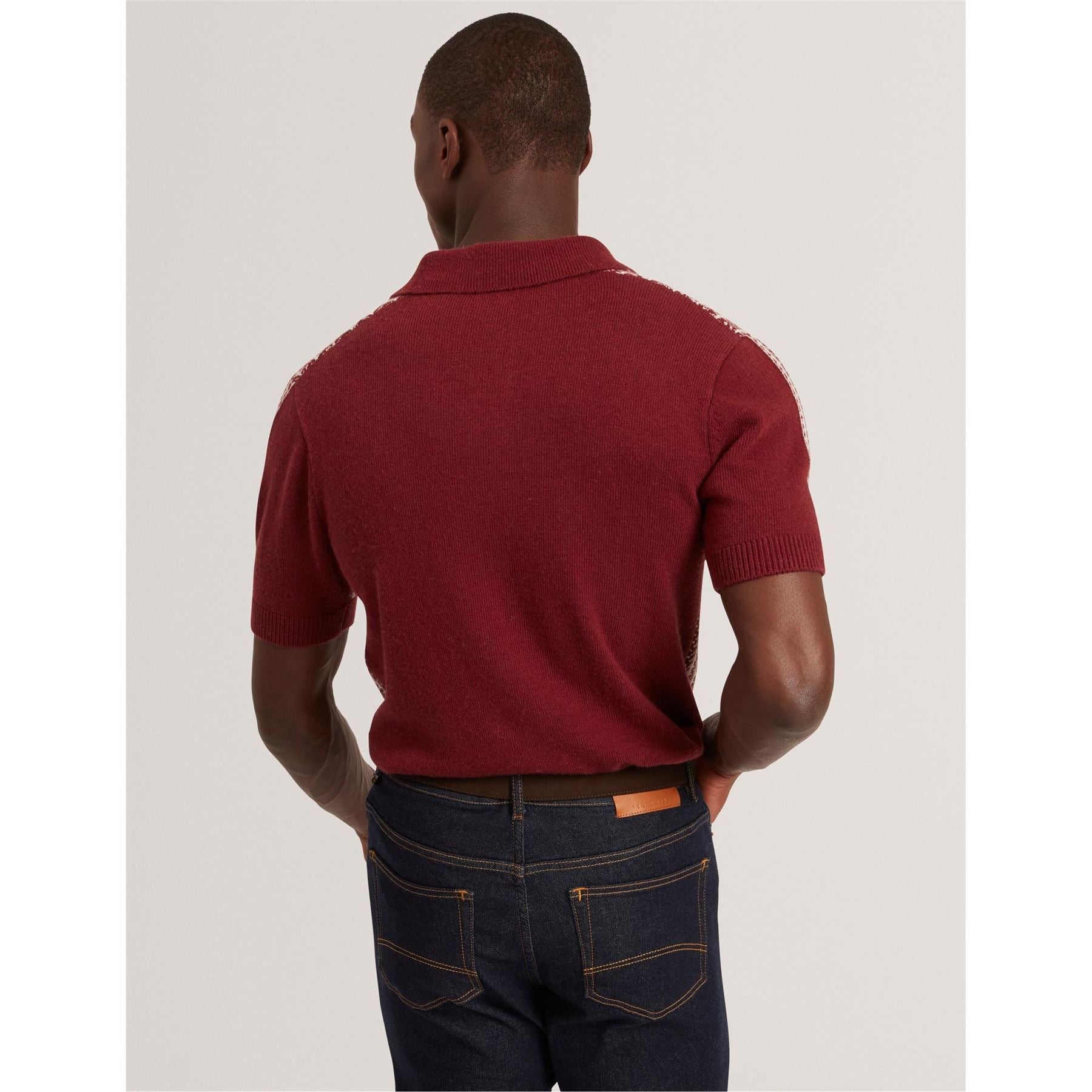 Ted Baker Herringbone Short Sleeve Polo Shirt
