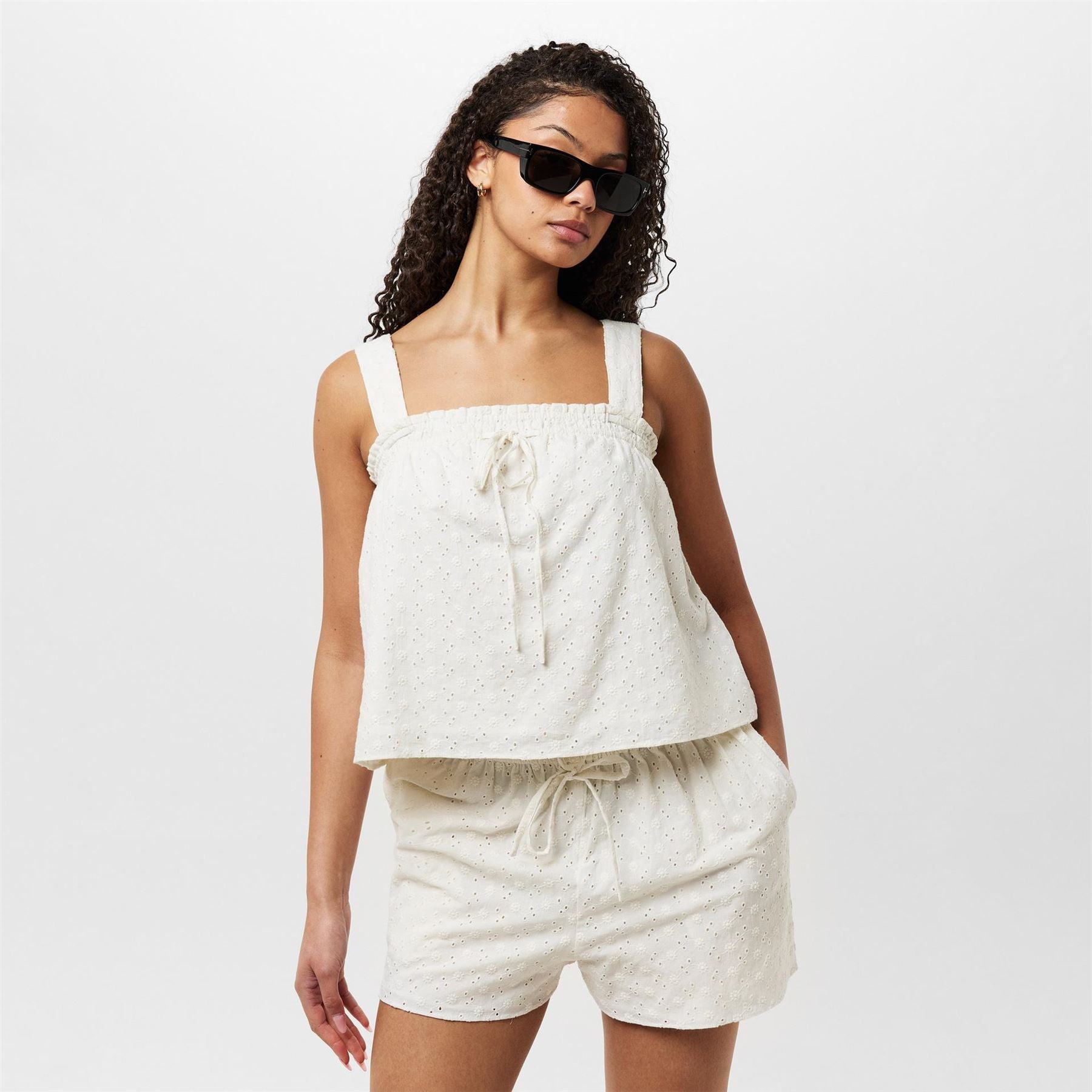 Jack Wills Broderie Shirred Top