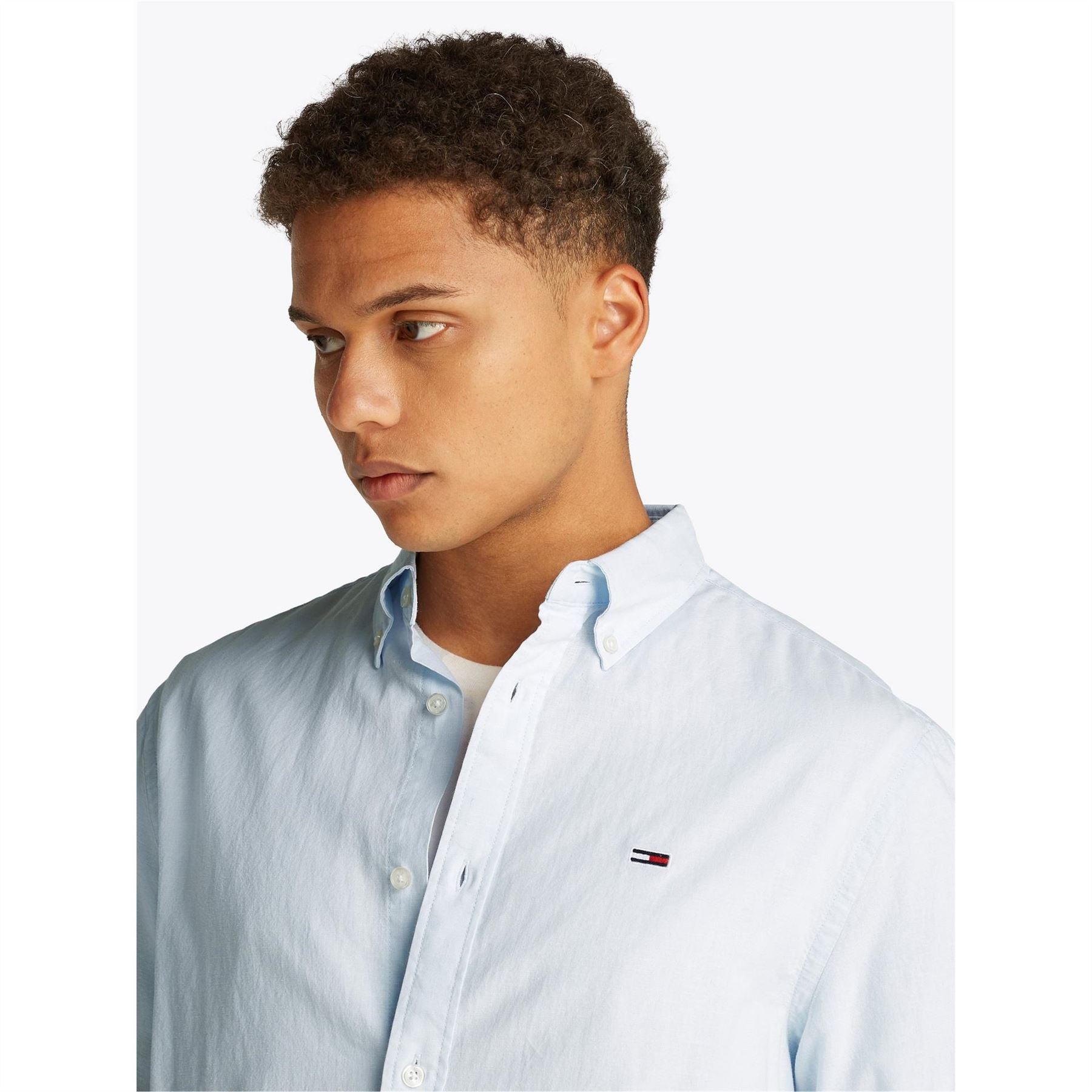 Tommy Jeans Regular Fit Collared Neck Long Sleeve Shirt