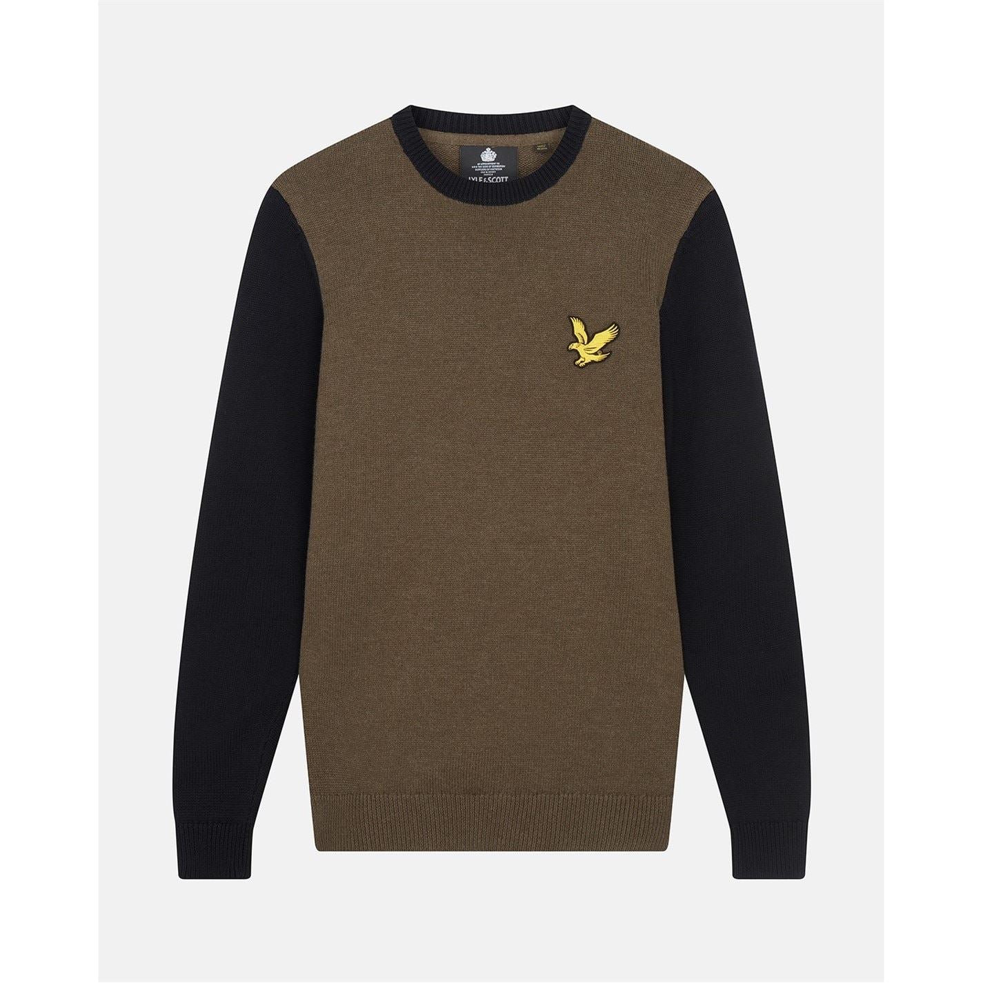 Lyle and Scott Block Marl Long Sleeve Crew Neck Sweater