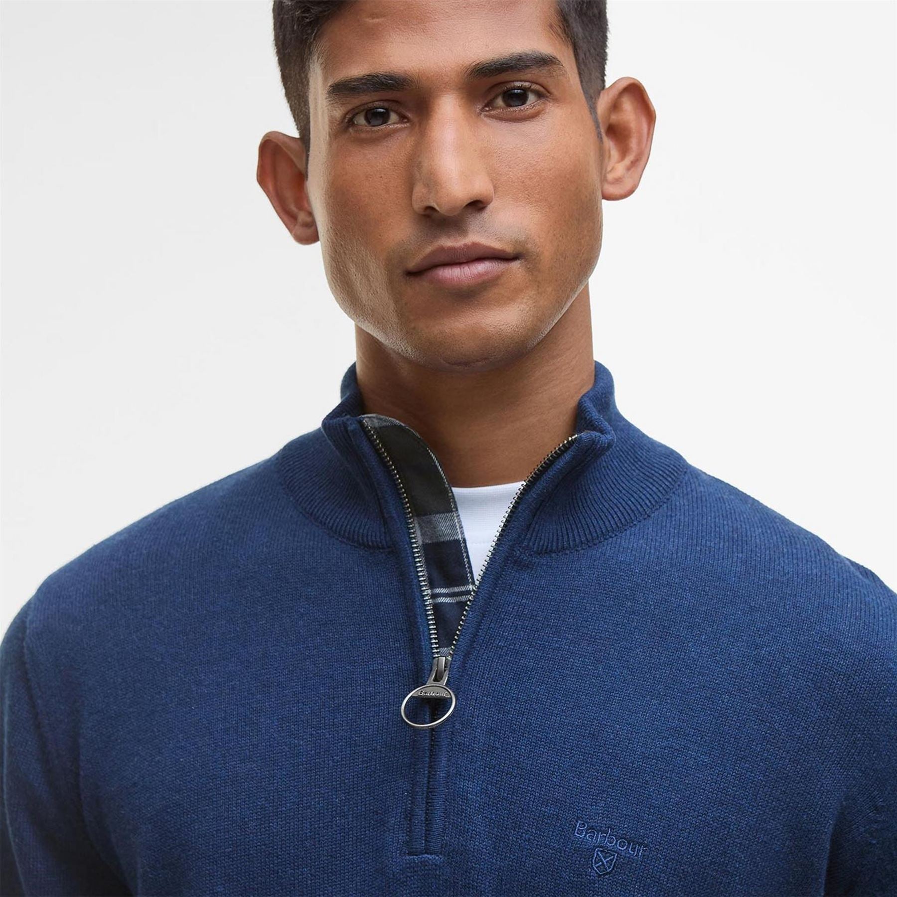 Barbour Half Zip Cotton Knitted Jumper
