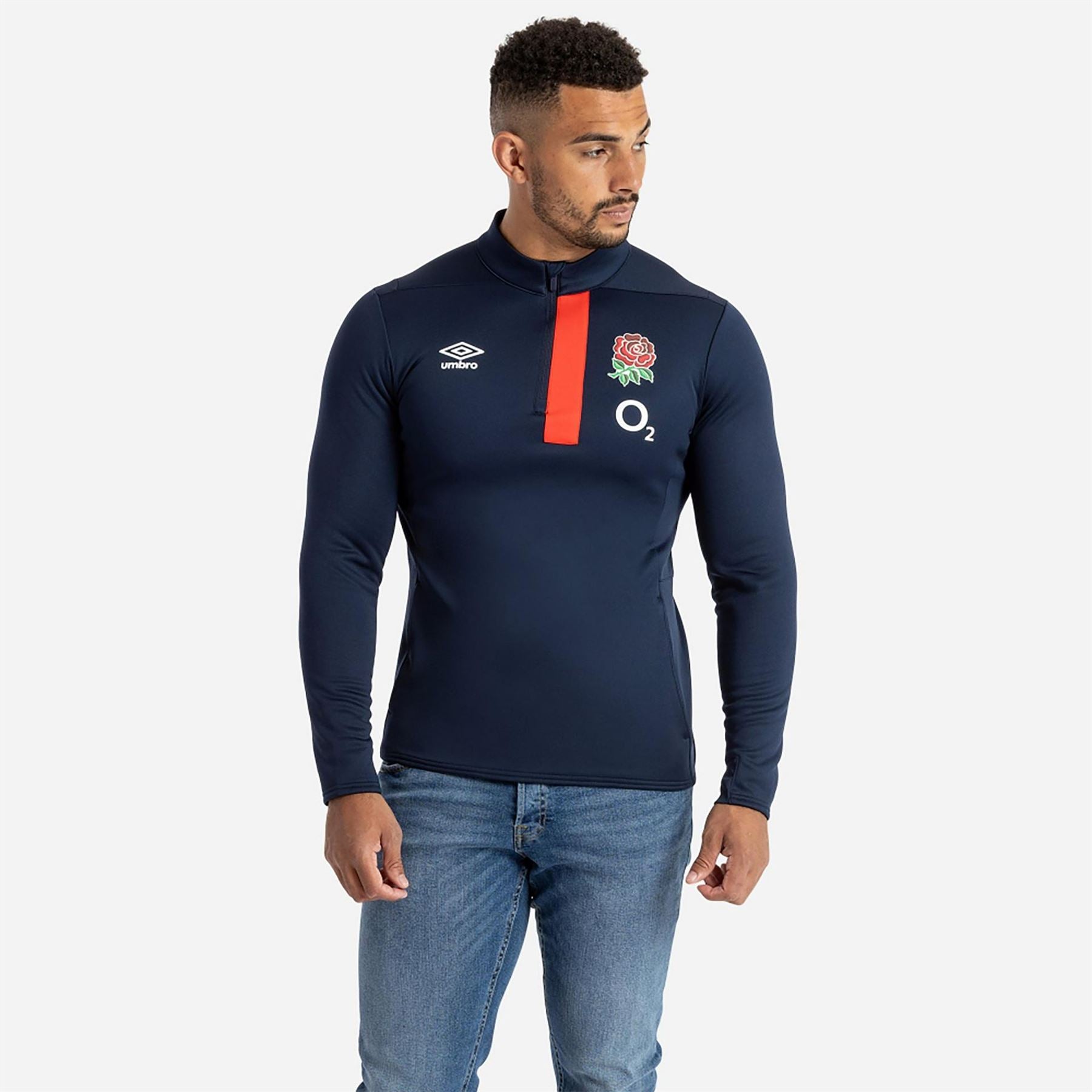 Umbro England Rugby Half Zip Fleece Top 2023 2024 Adults