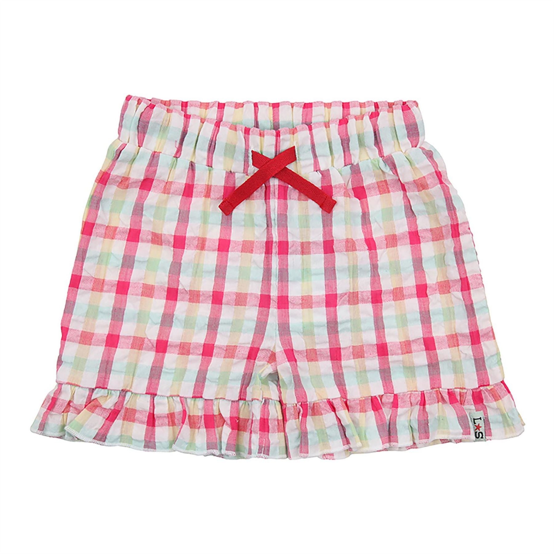 Lilly and Sid Picnic Check Plaid Ruffle Hem Shorts
