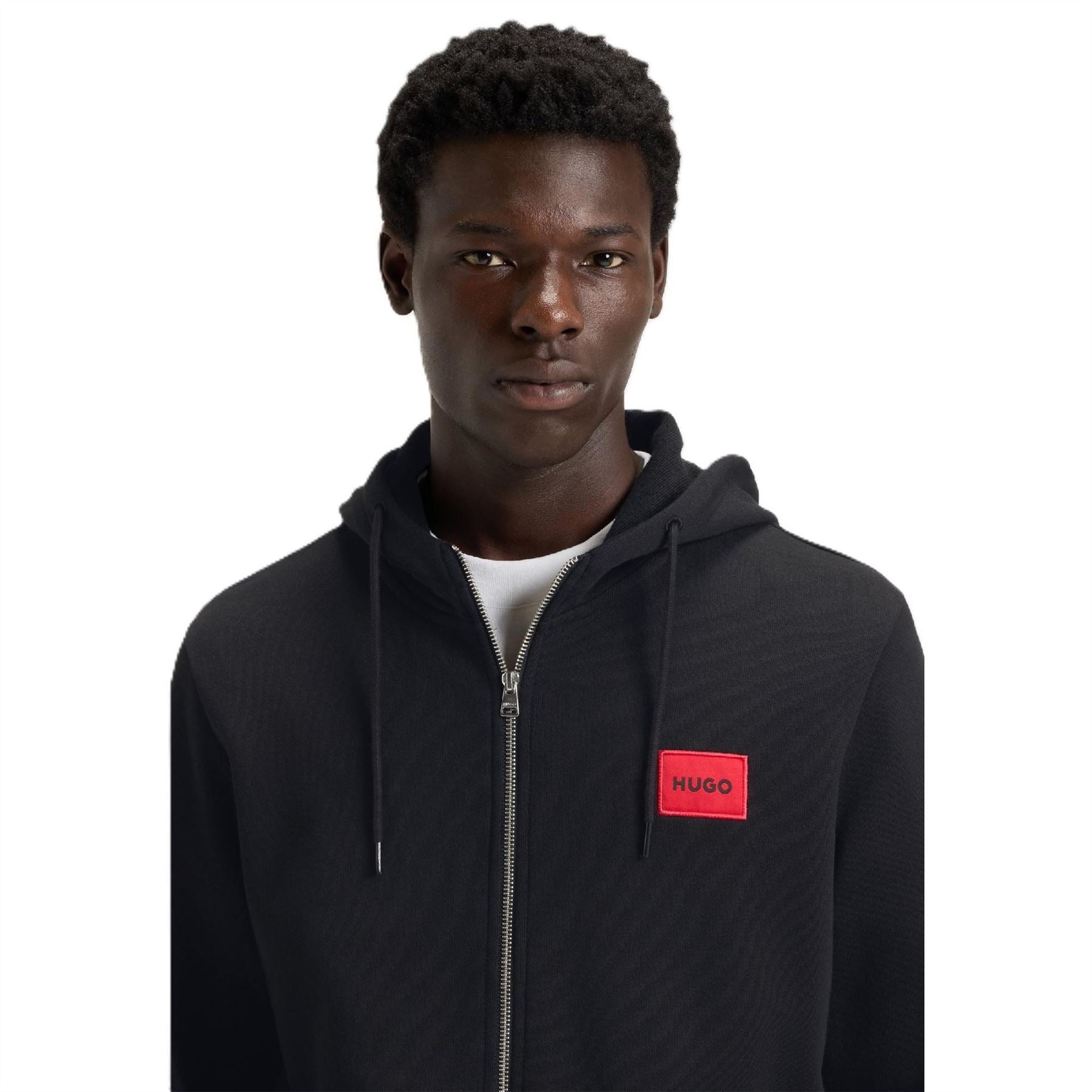 Boss Solid Patterned Hooded Drawstring Ribbed Cuff Jacket