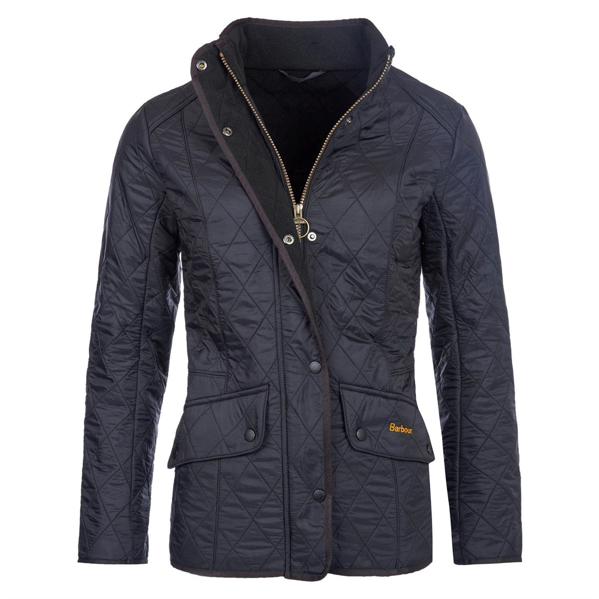Barbour Cavalry Polarquilt Diamond Quilted Fleece Lined Long Sleeve Slim Fit Quilted Jacket