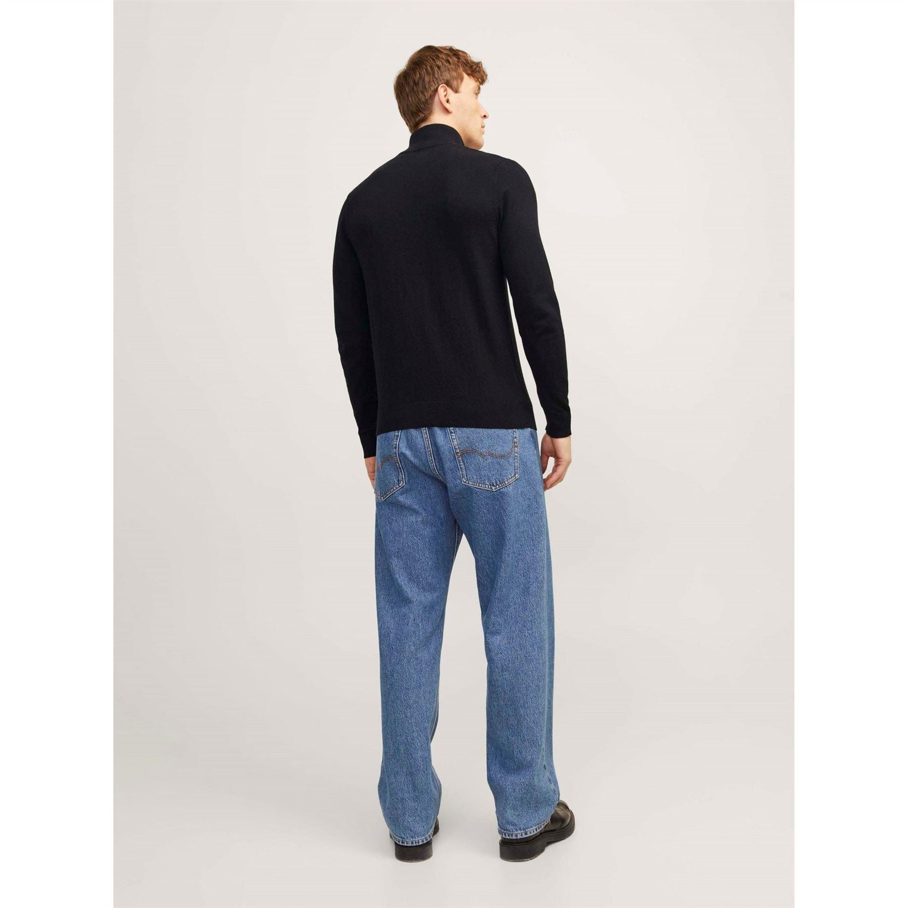 Jack and Jones Mens Emil Half Zip Knitted Top