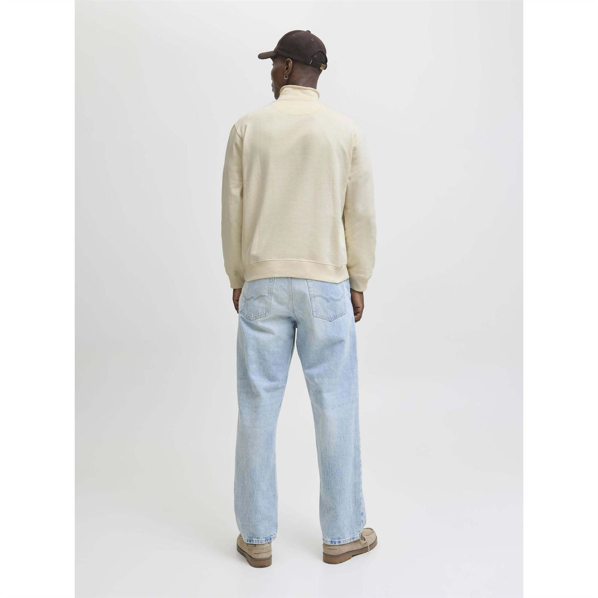 Jack and Jones Jornorrebro Embroidered Cotton Quarter Zip Sweatshirt