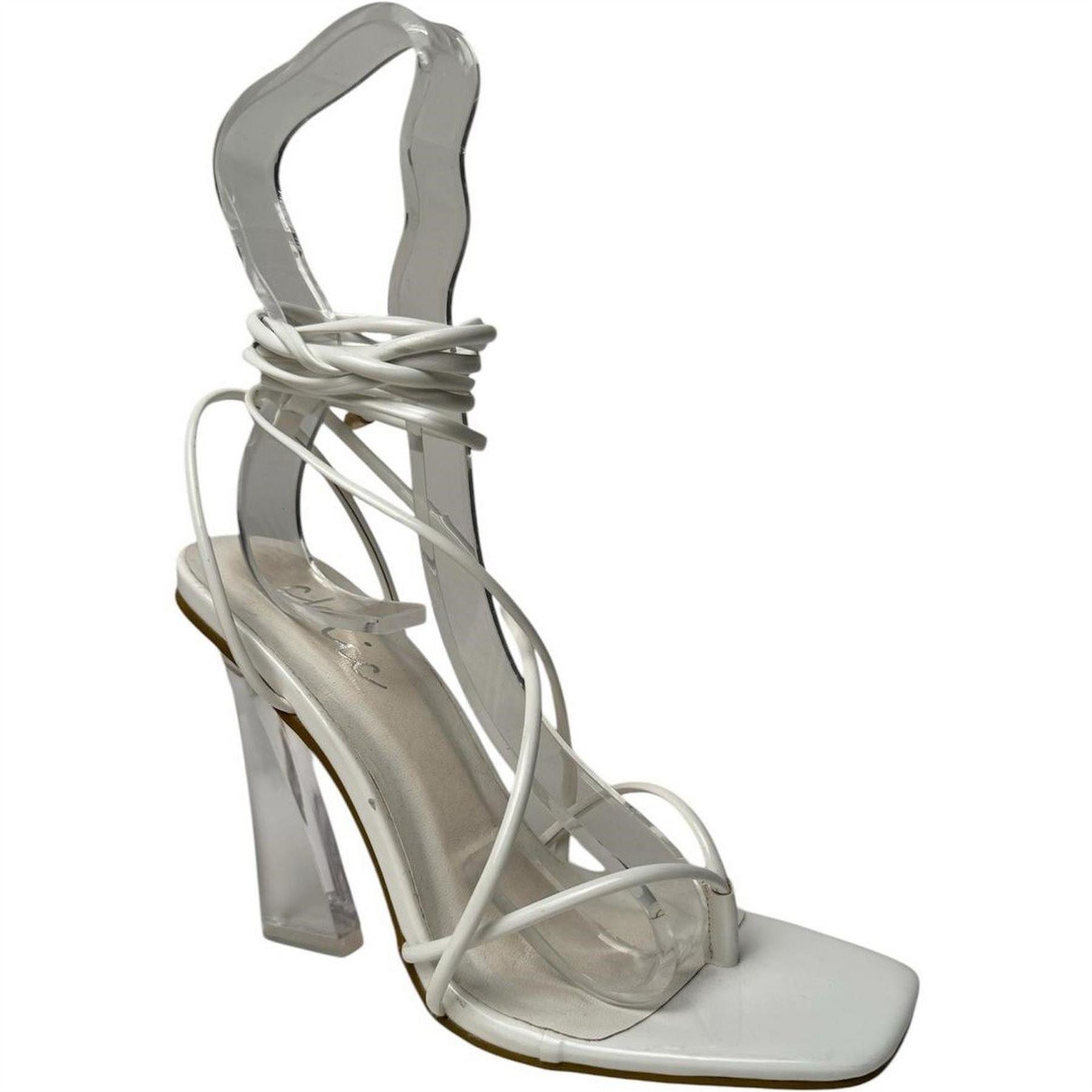 Chic High Heel Block Toe Post Sandals