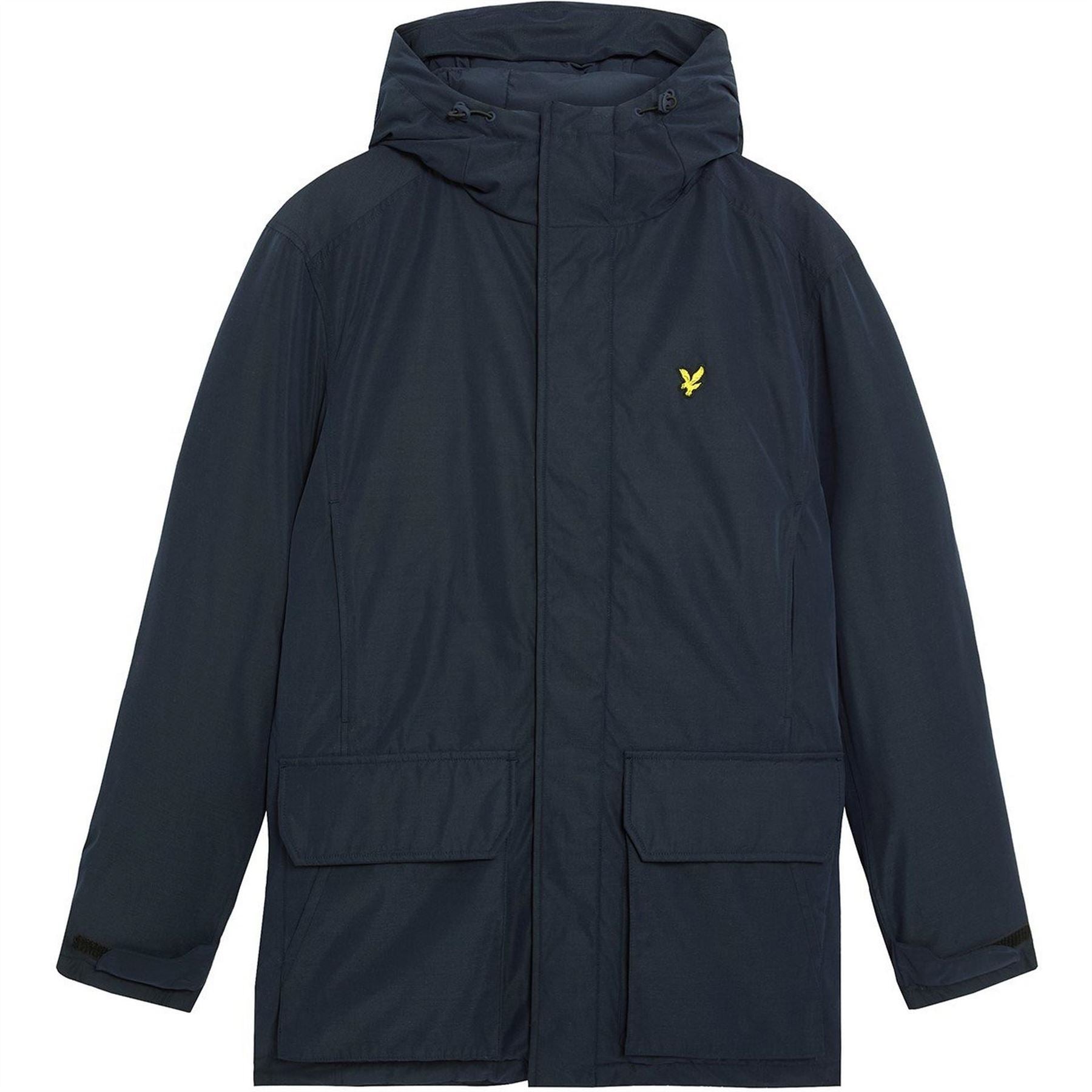Lyle and Scott Membrane Hooded Solid Patterned Parka Coat