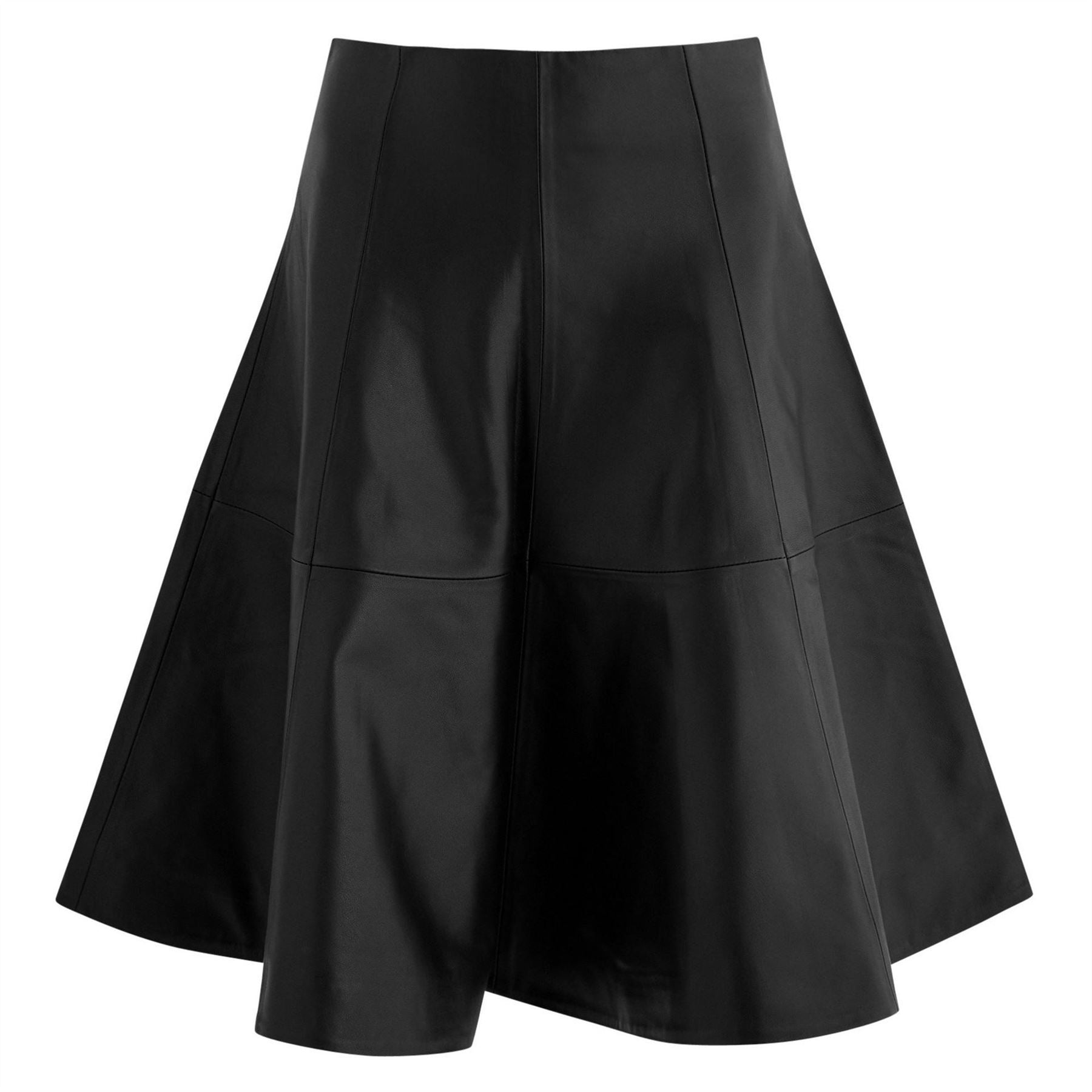 AEXAE Leather A Line Midi sk