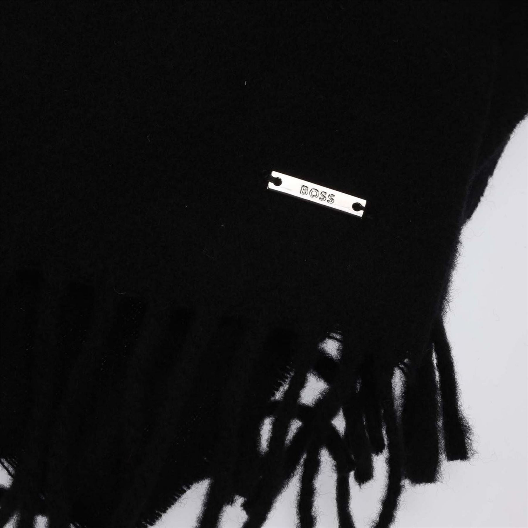 Boss Solid Oblong Scarf with Metal Logo