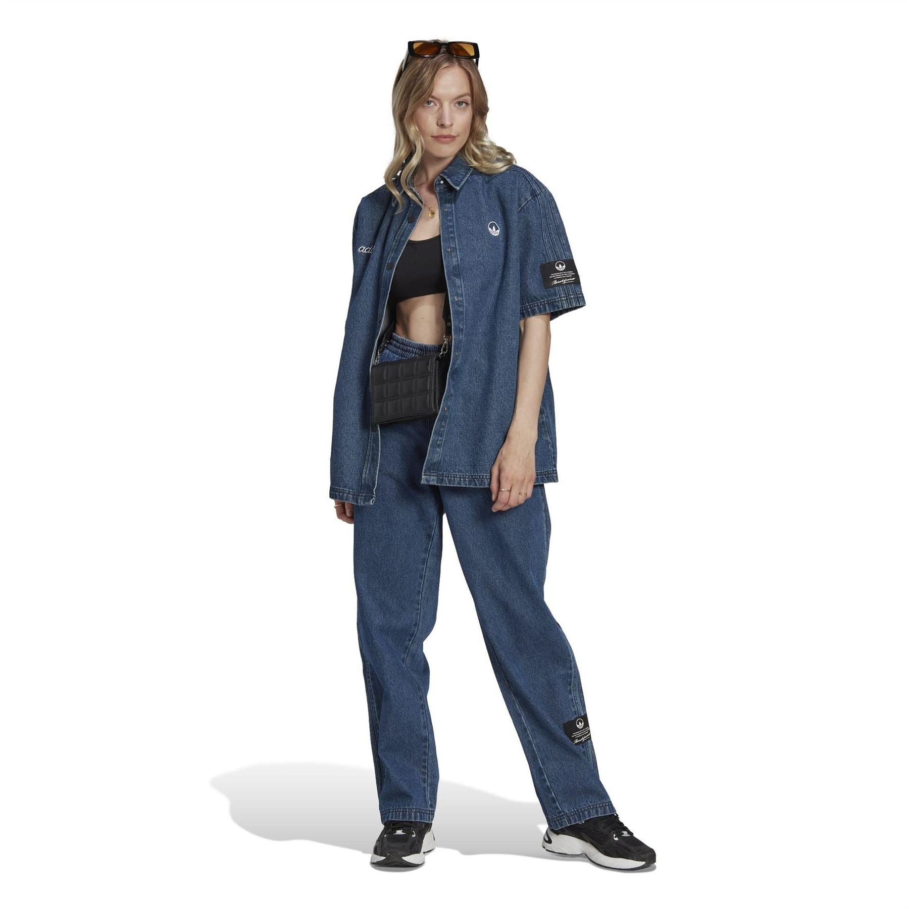 adidas Originals Denim Relaxed Fit Short Sleeve Shirt