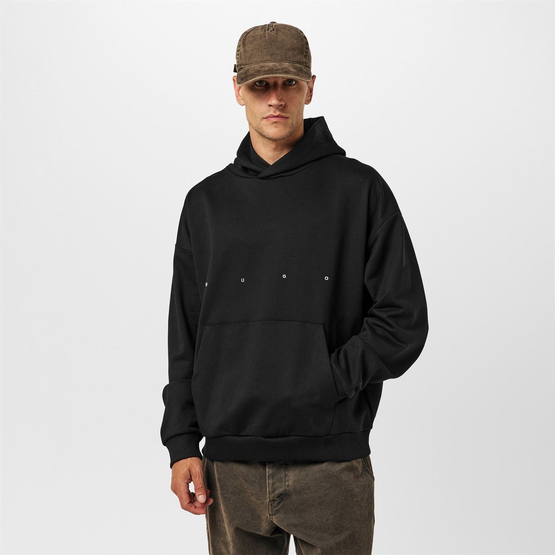 Hugo Red Cotton Pull Over Hoodie