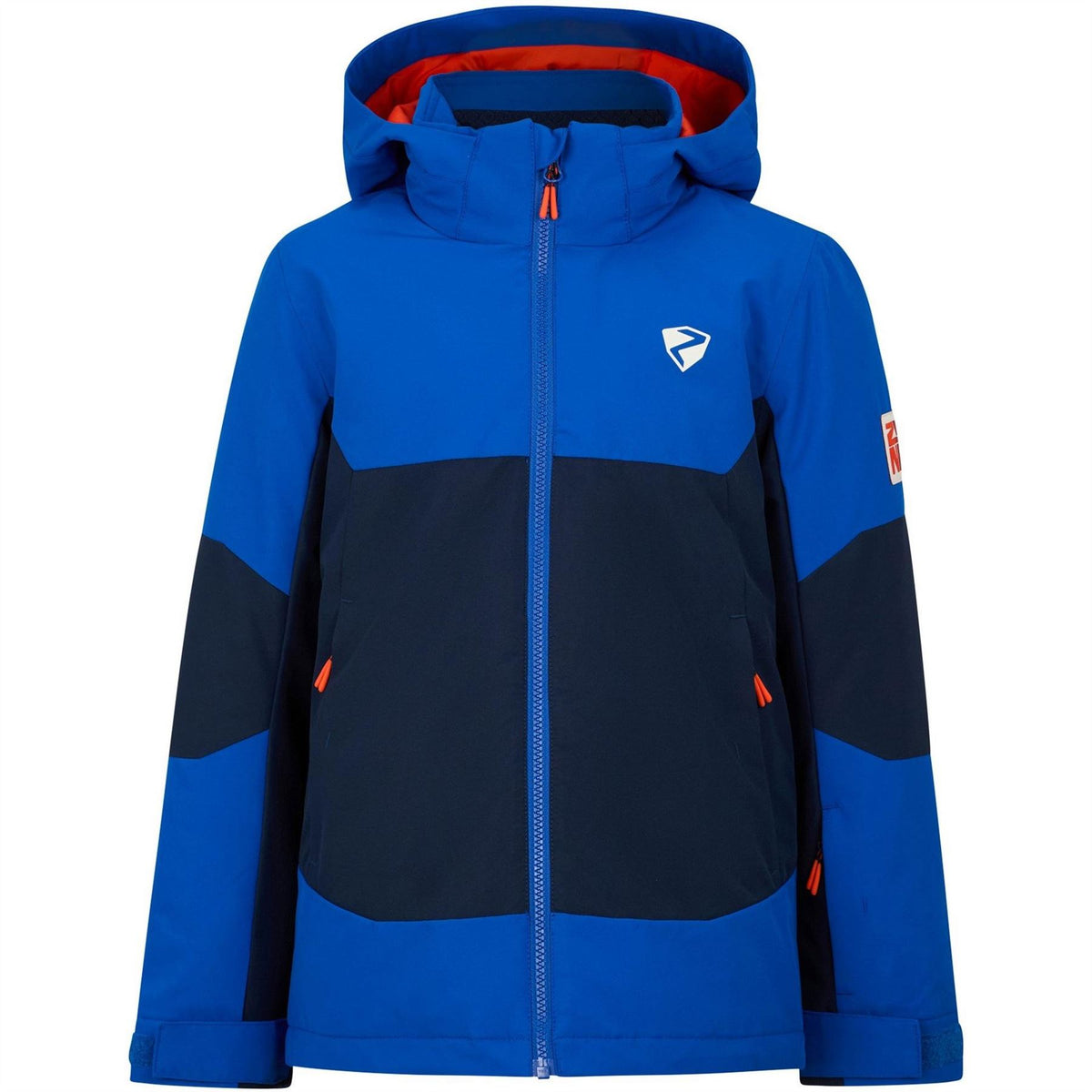 Ziener Agimo Hooded Zipped Pocket Color Block Ski Jacket