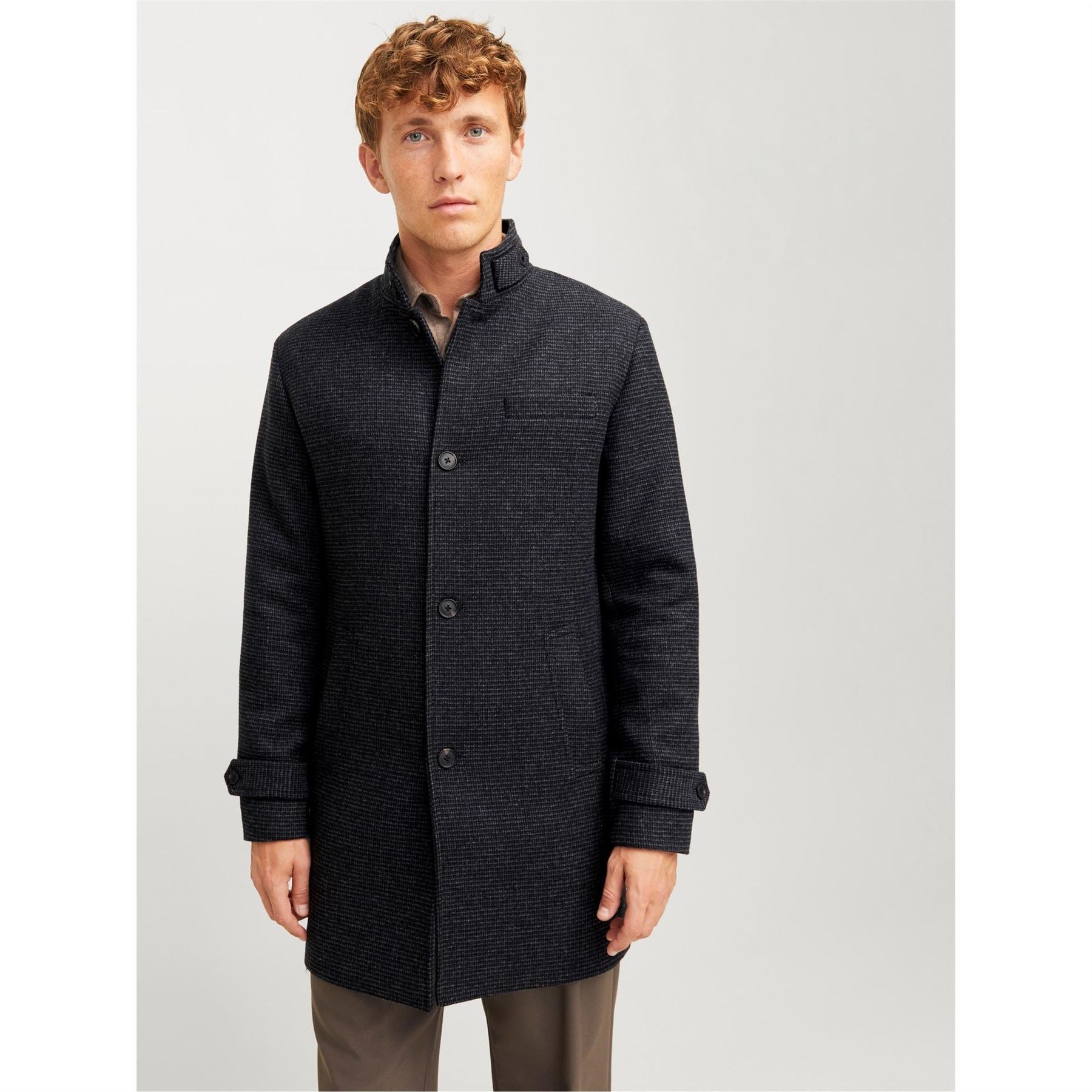 Jack and Jones Melton Solid Patterned Over Coat