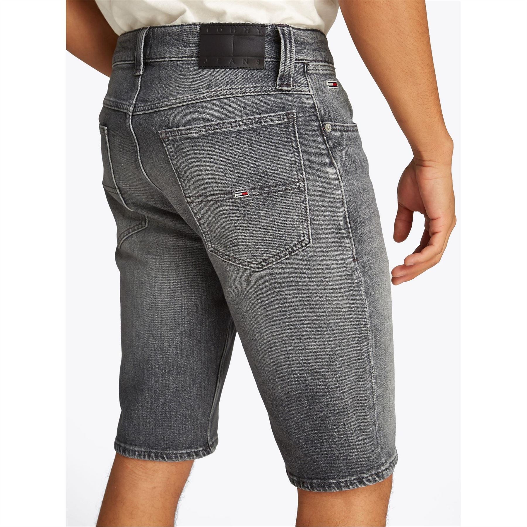 Tommy Jeans Denim Bermuda Shorts Solid Patterned