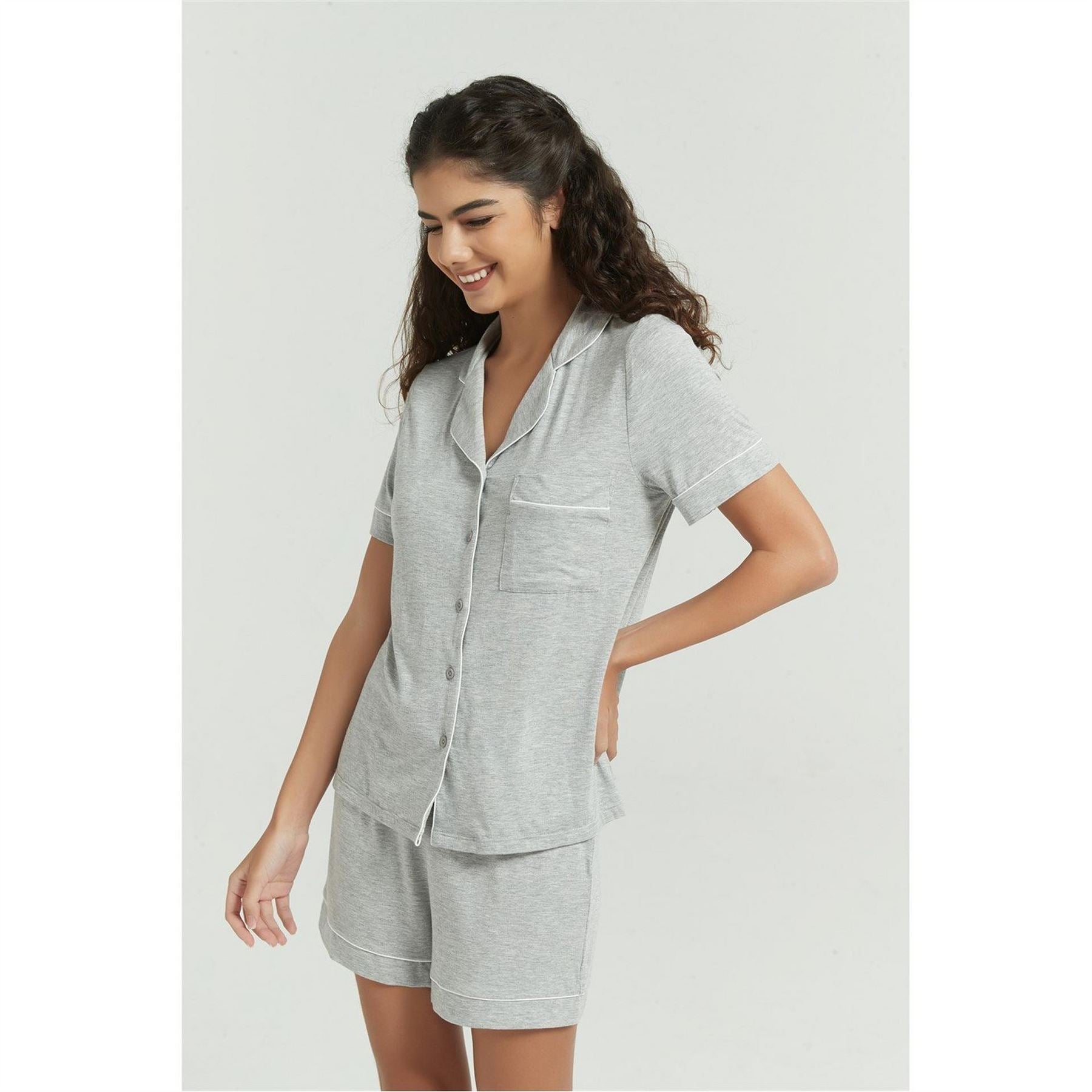 Be You Modal Notched Neck Shortie Pyjama